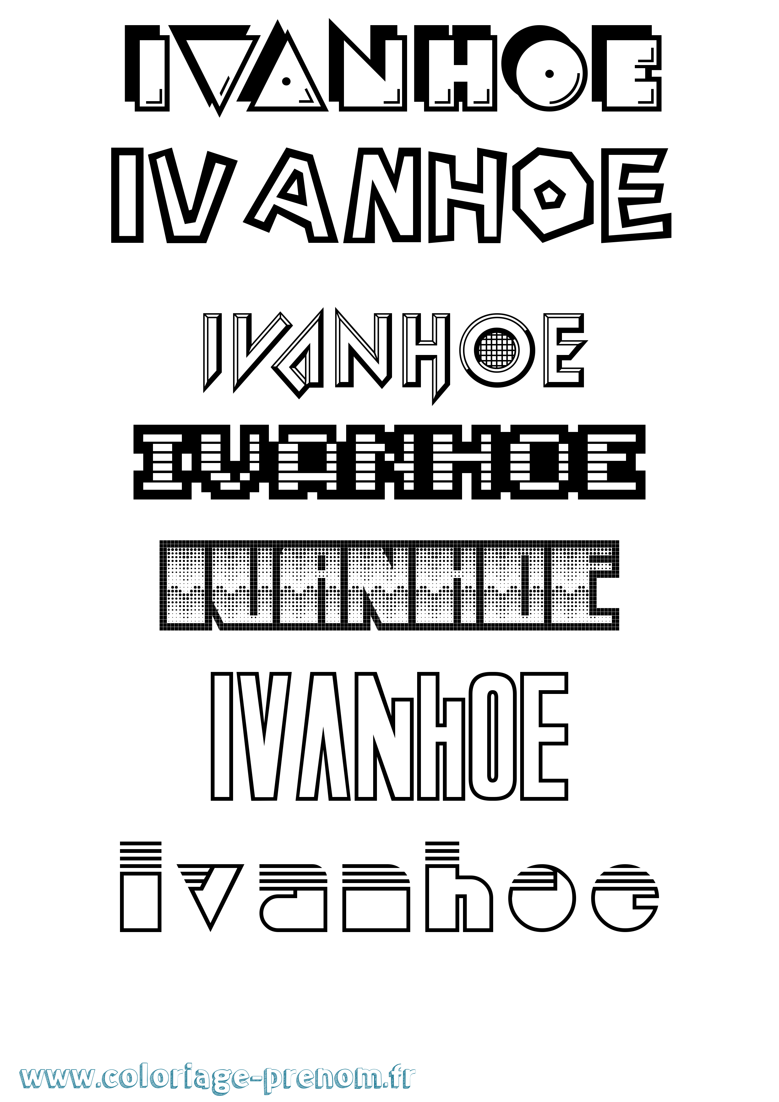 Coloriage Ivanhoe Jeux Vidéos Coloriage prénom Ivanhoe Jeux Vidéos