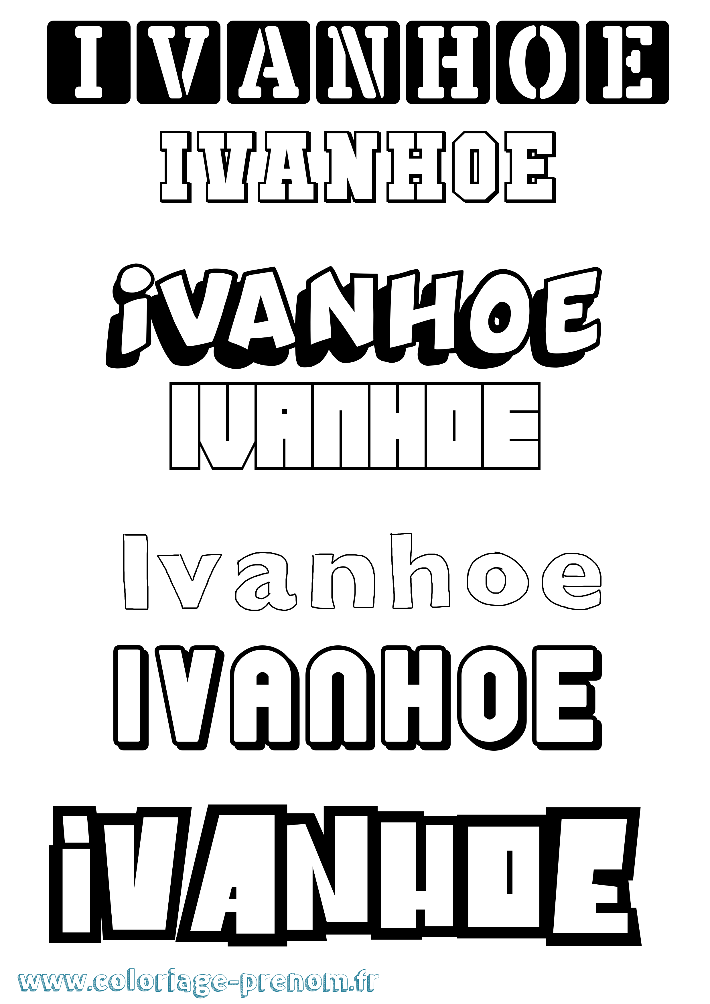Coloriage Ivanhoe Simple Coloriage prénom Ivanhoe Simple