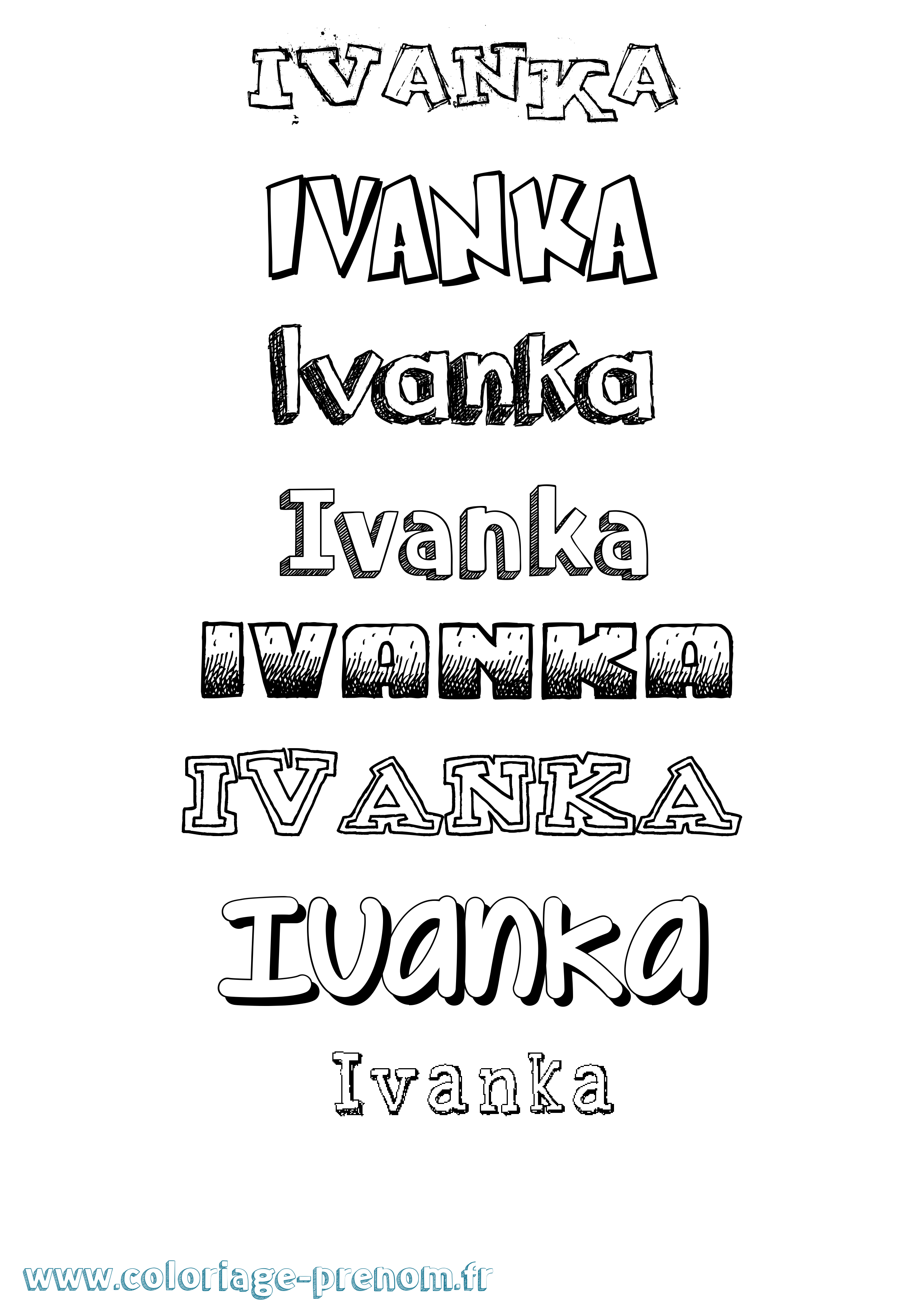 Coloriage Ivanka Dessiné Coloriage prénom Ivanka Dessiné