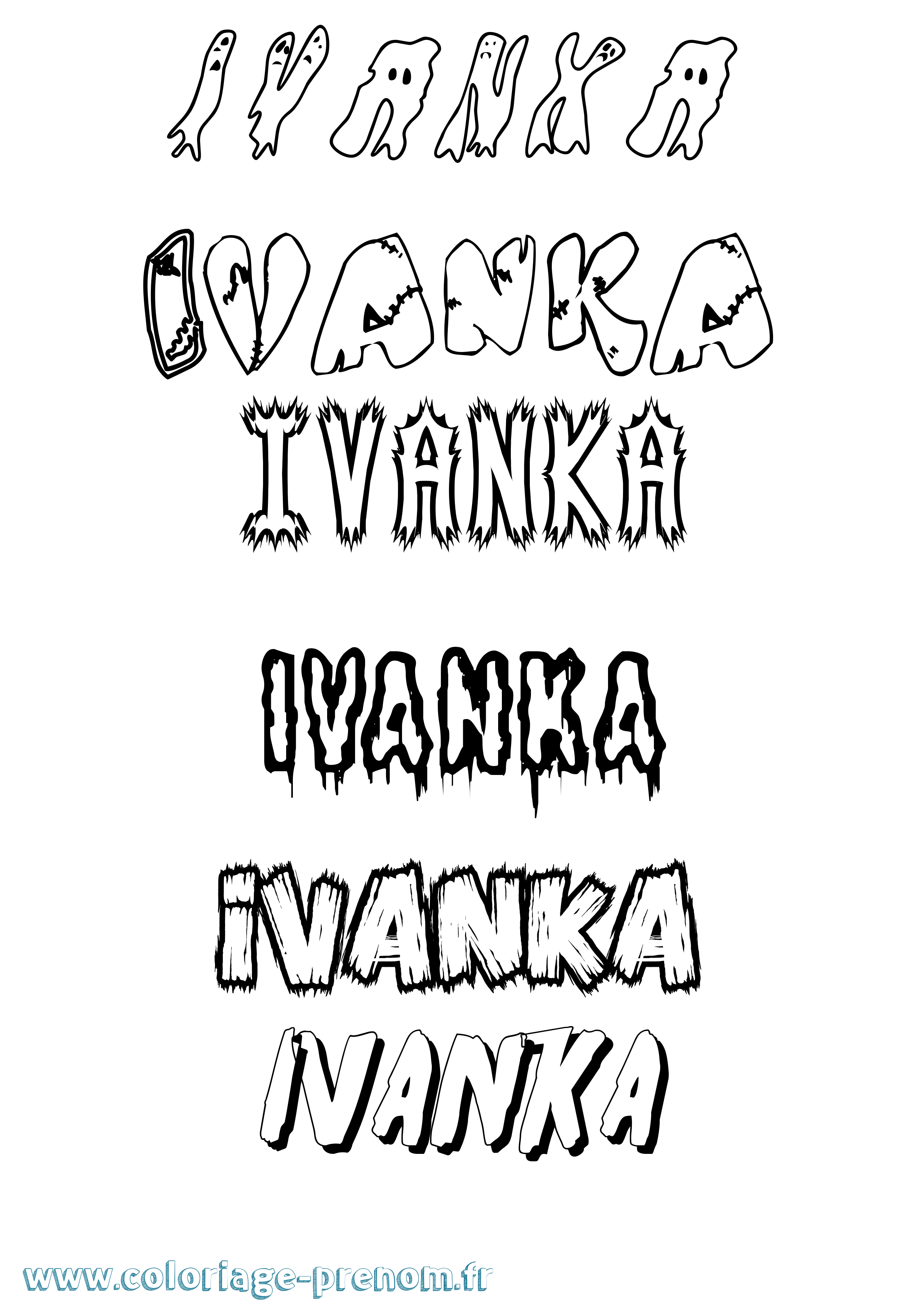 Coloriage Ivanka Frisson Coloriage prénom Ivanka Frisson