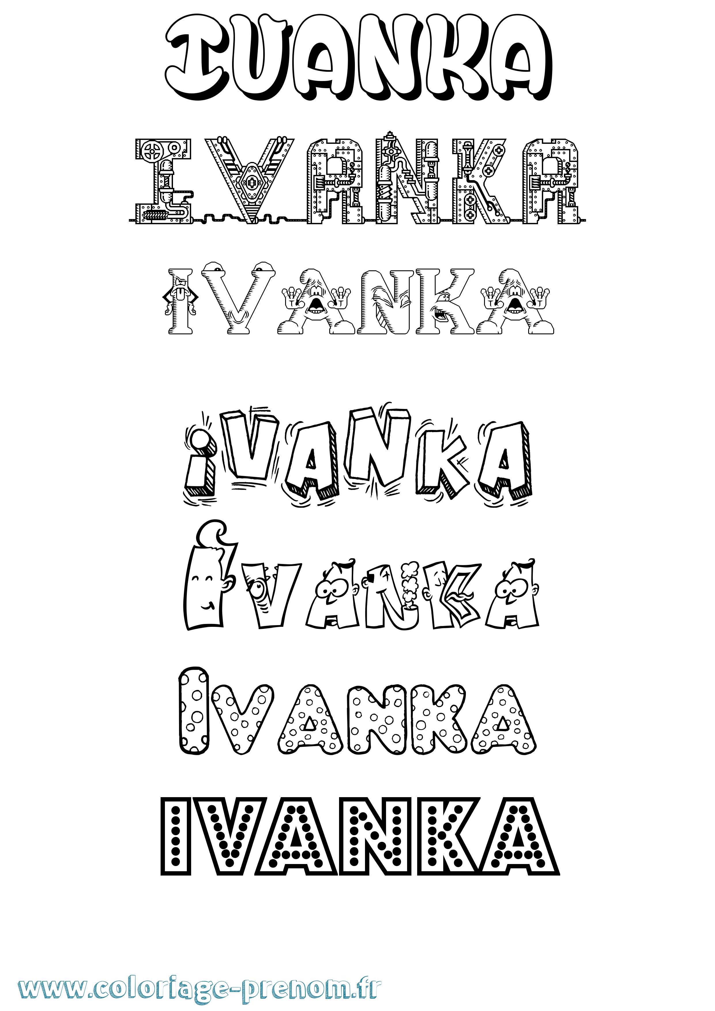Coloriage Ivanka Fun Coloriage prénom Ivanka Fun