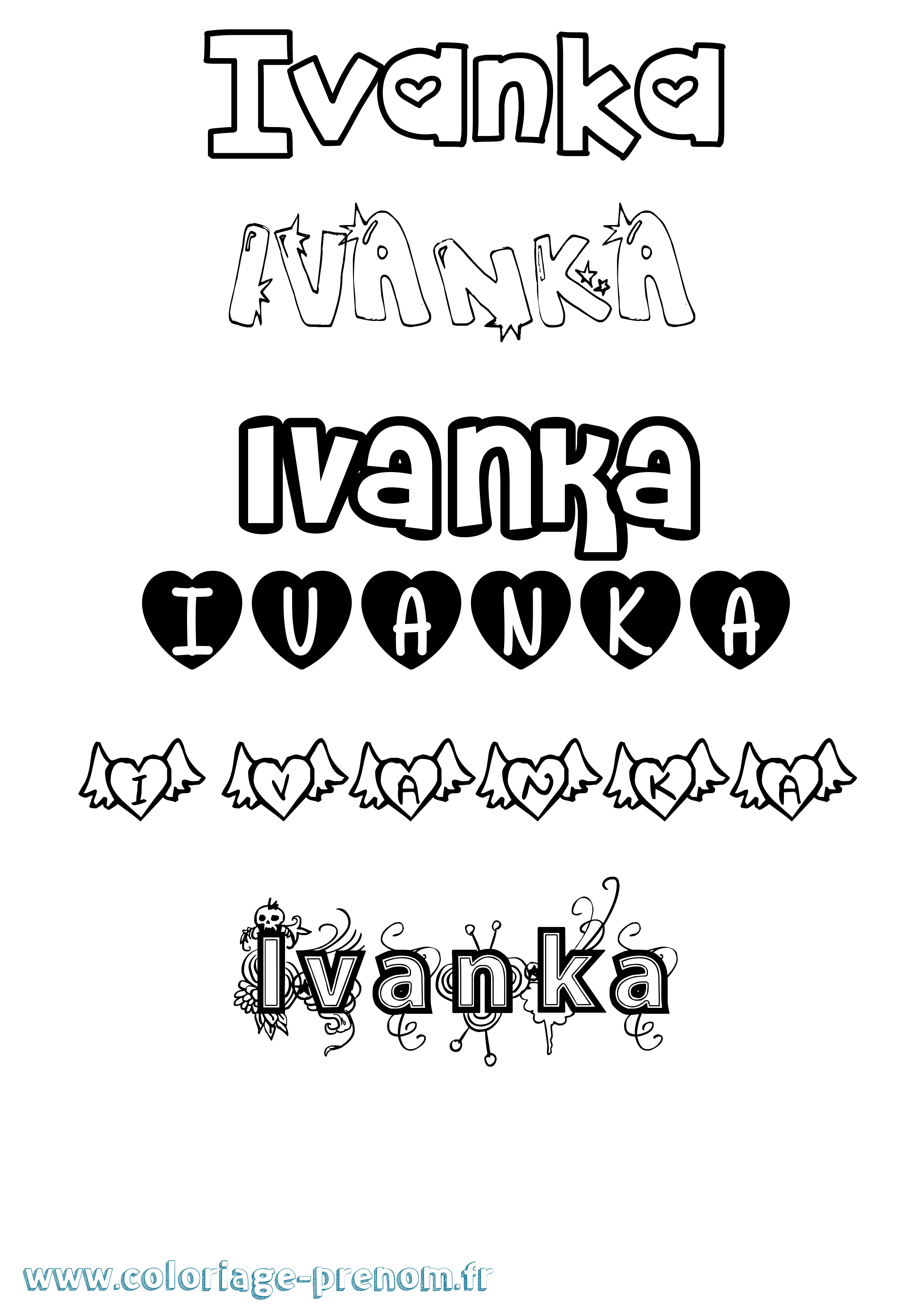 Coloriage Ivanka Girly Coloriage prénom Ivanka Girly
