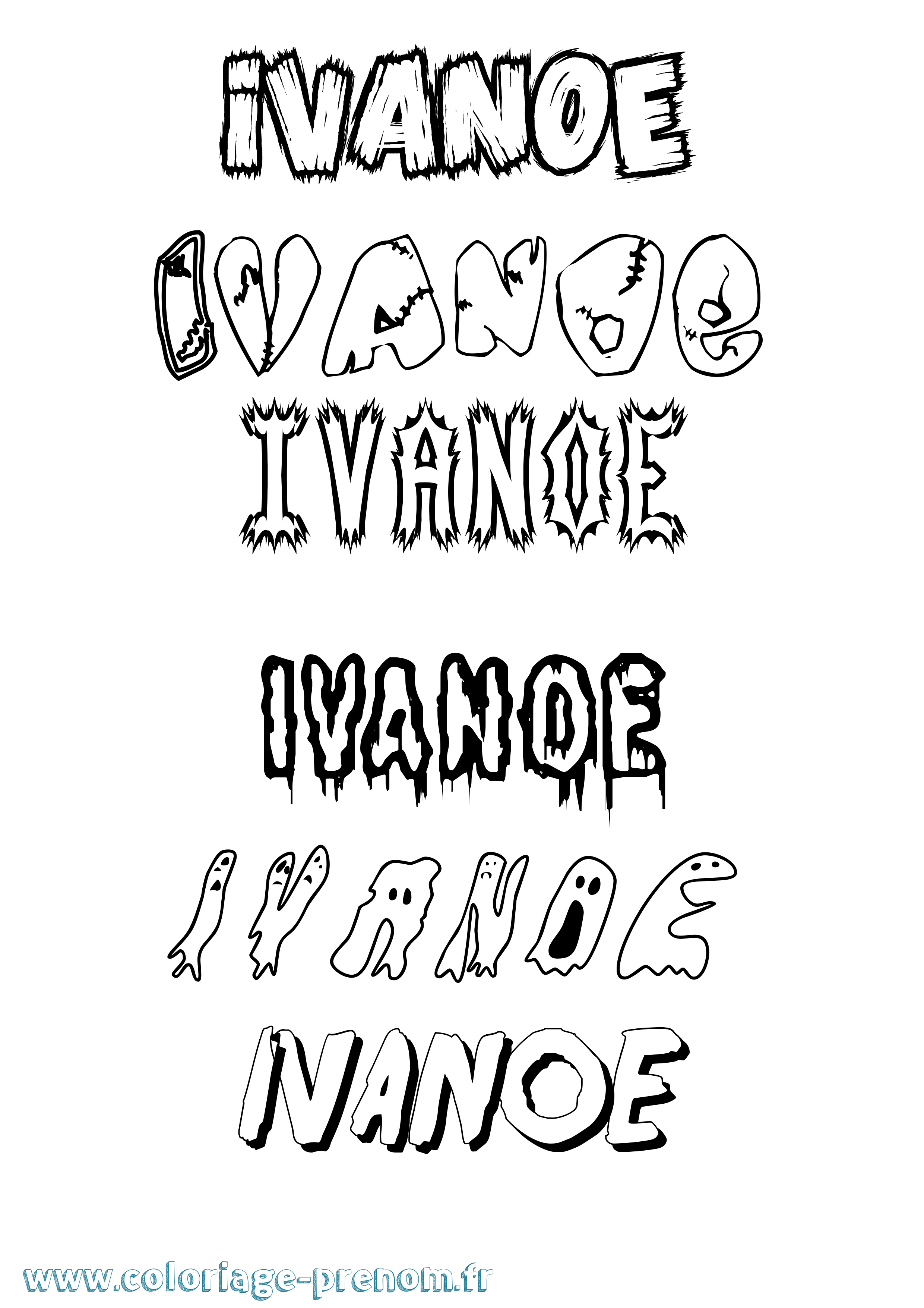Coloriage Ivanoe Frisson Coloriage prénom Ivanoe Frisson
