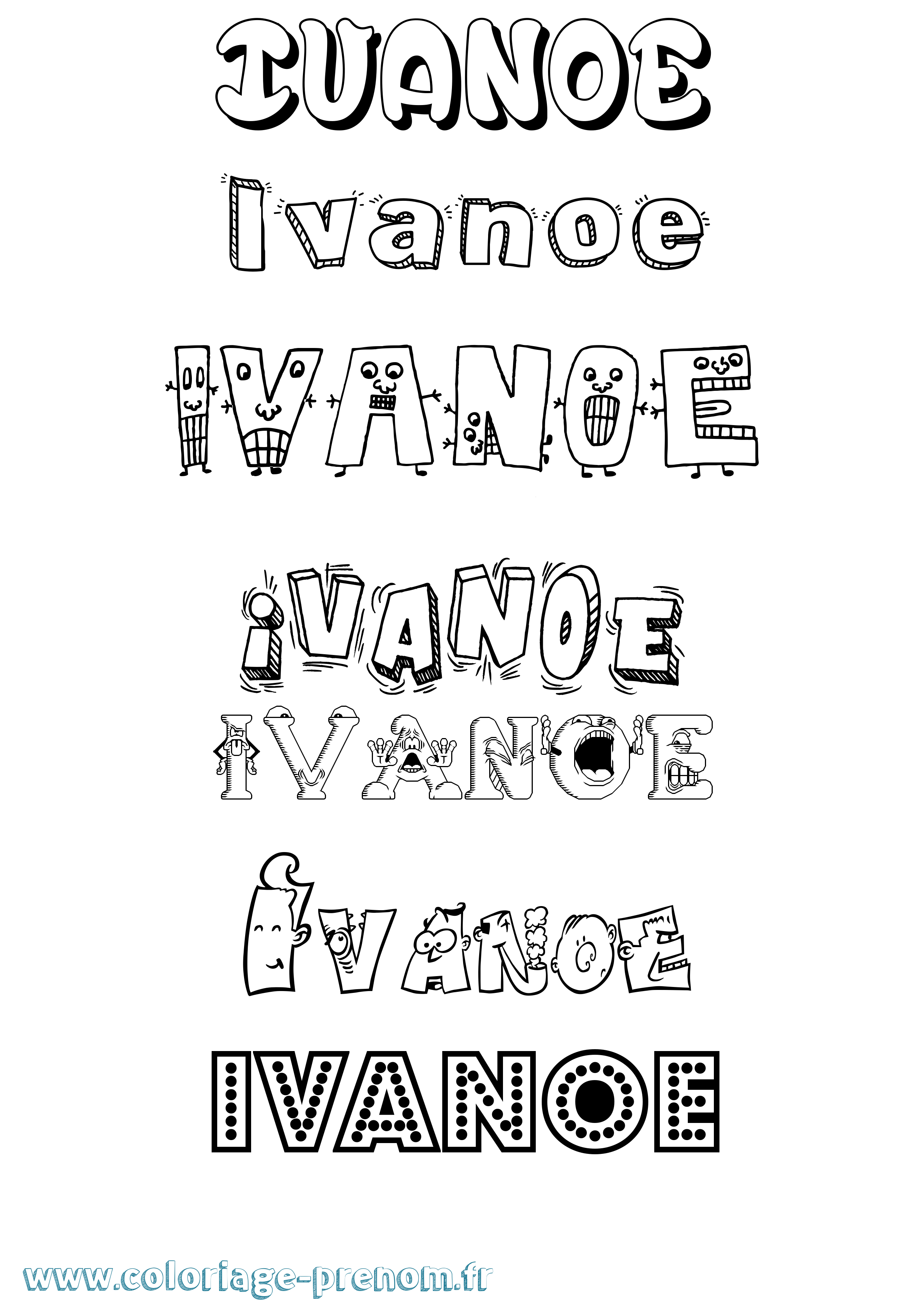 Coloriage Ivanoe Fun Coloriage prénom Ivanoe Fun