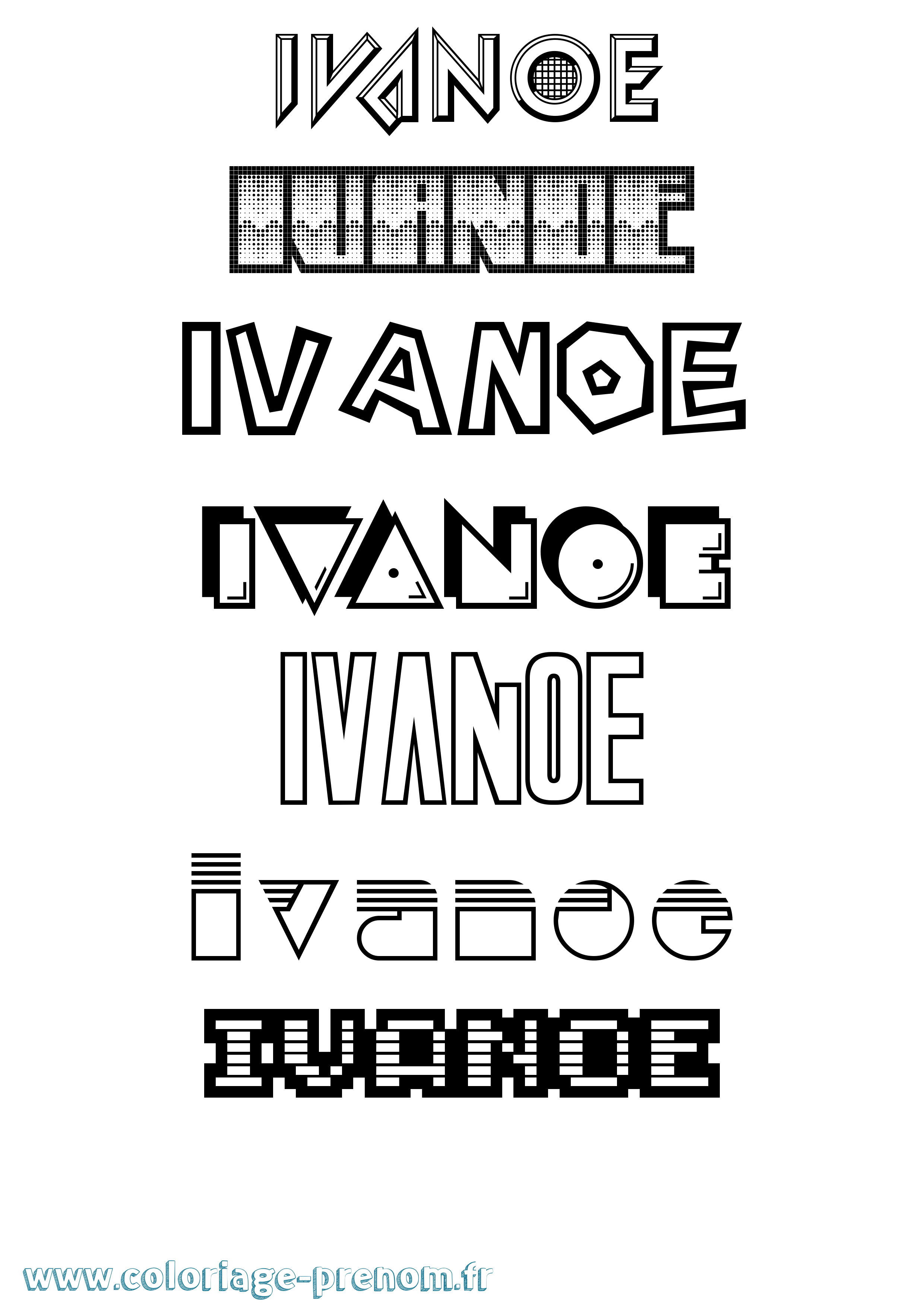 Coloriage Ivanoe Jeux Vidéos Coloriage prénom Ivanoe Jeux Vidéos