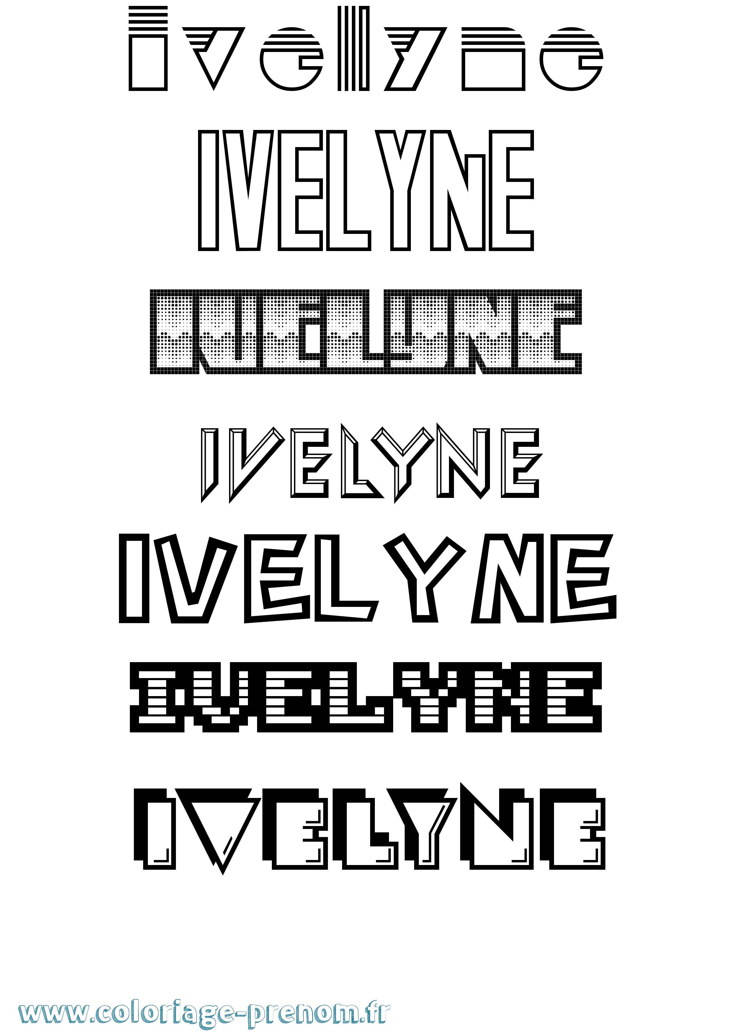 Coloriage Ivelyne Jeux Vidéos Coloriage prénom Ivelyne Jeux Vidéos