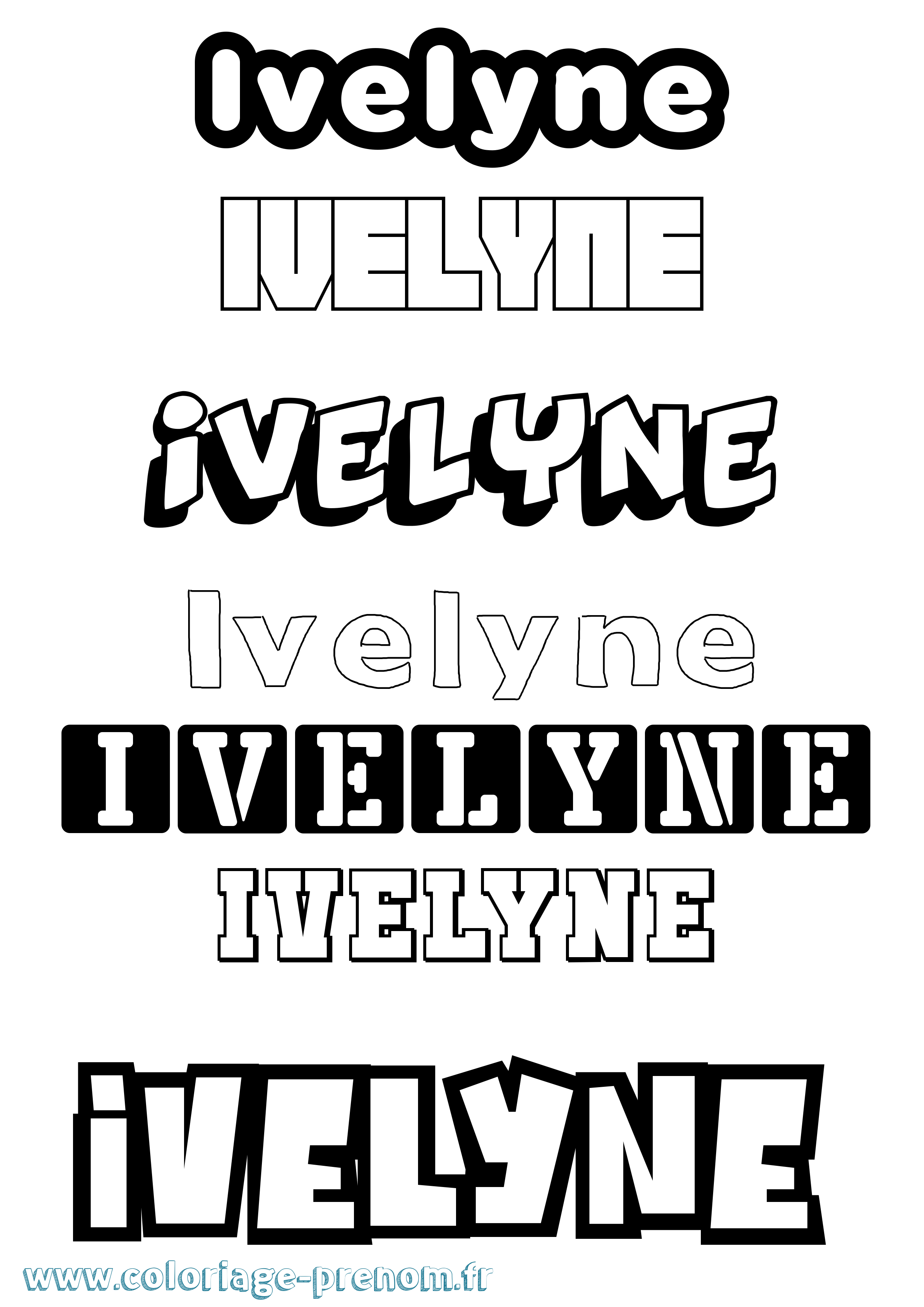Coloriage Ivelyne Simple Coloriage prénom Ivelyne Simple
