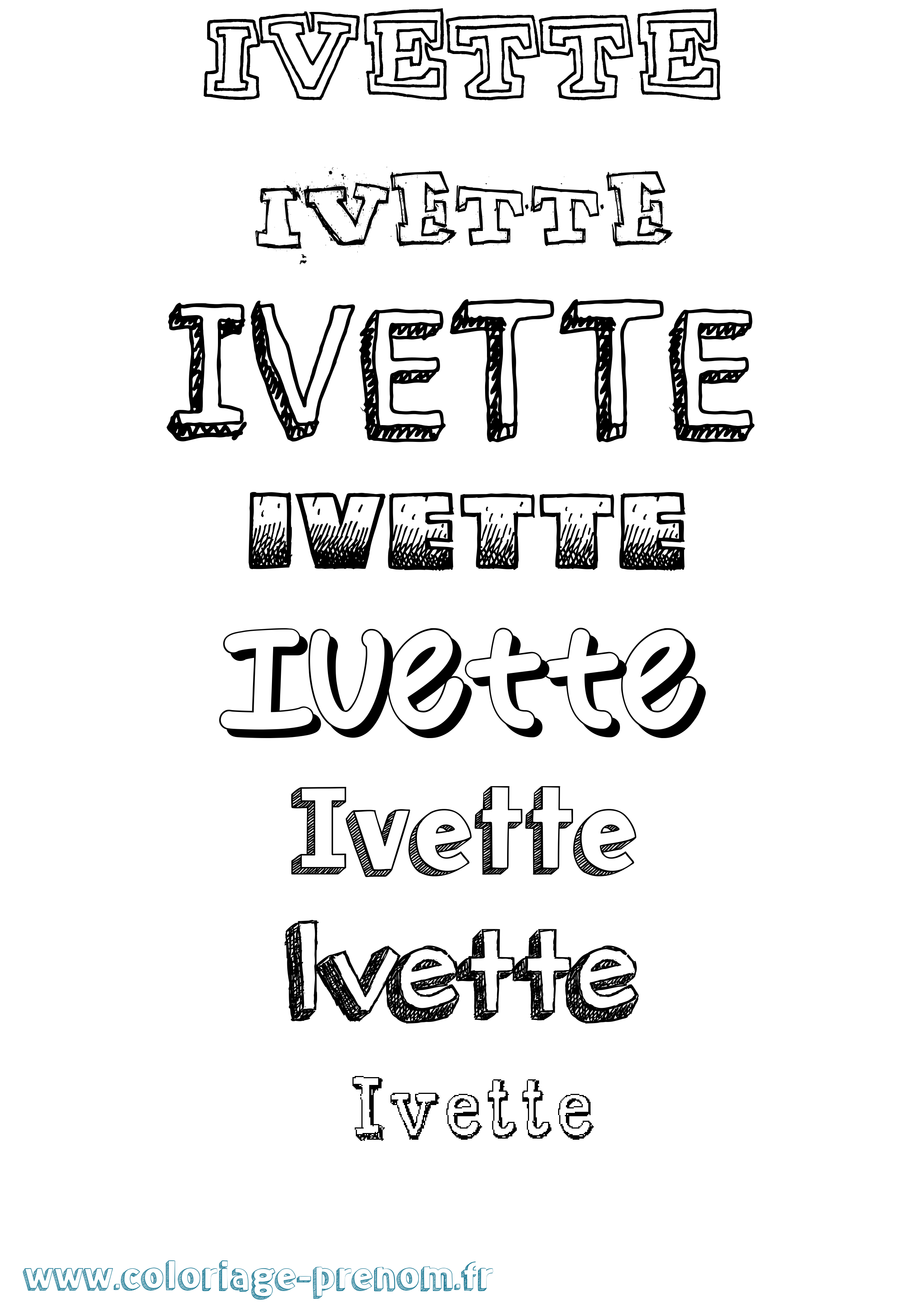 Coloriage Ivette Dessiné Coloriage prénom Ivette Dessiné