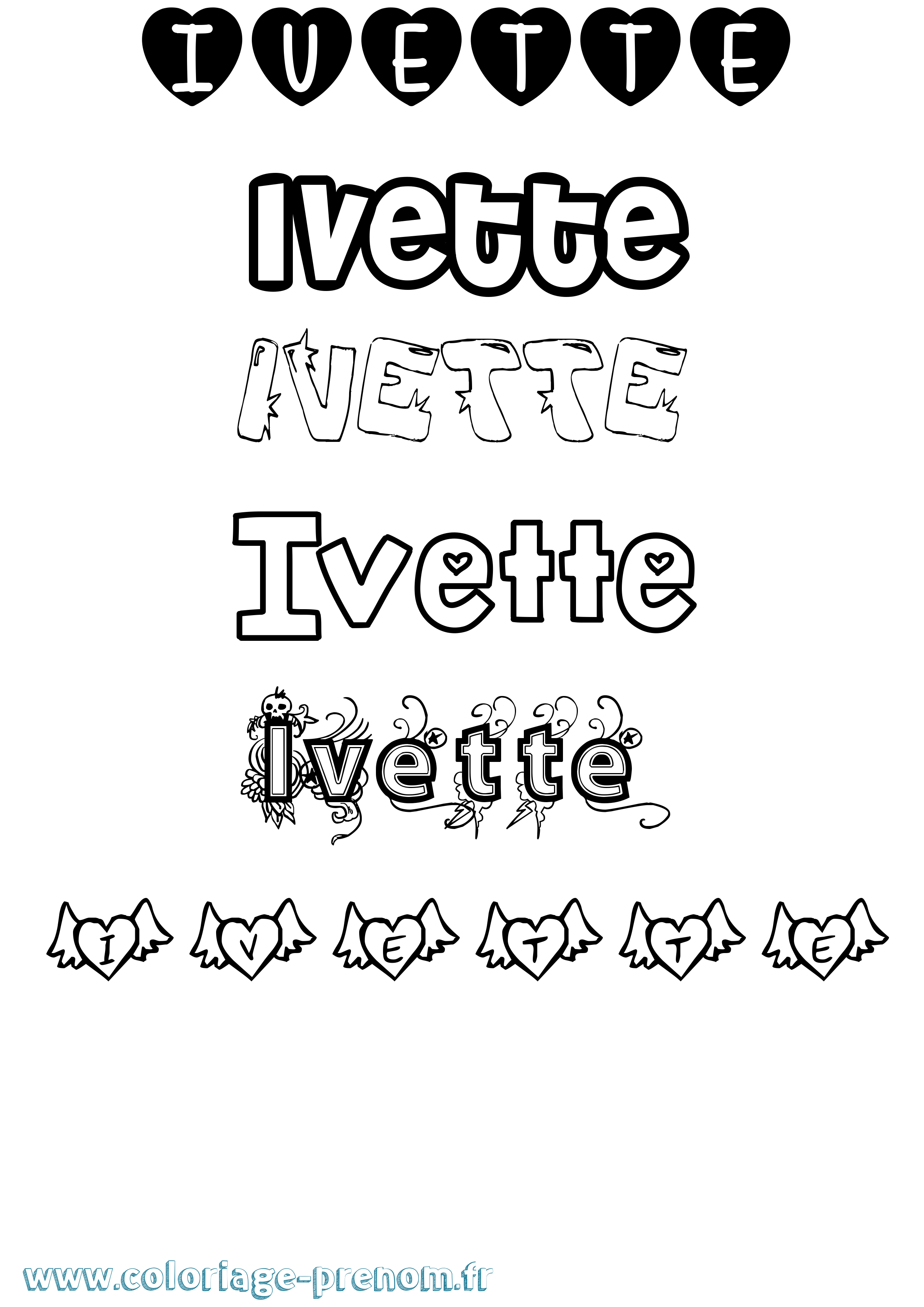 Coloriage Ivette Girly Coloriage prénom Ivette Girly