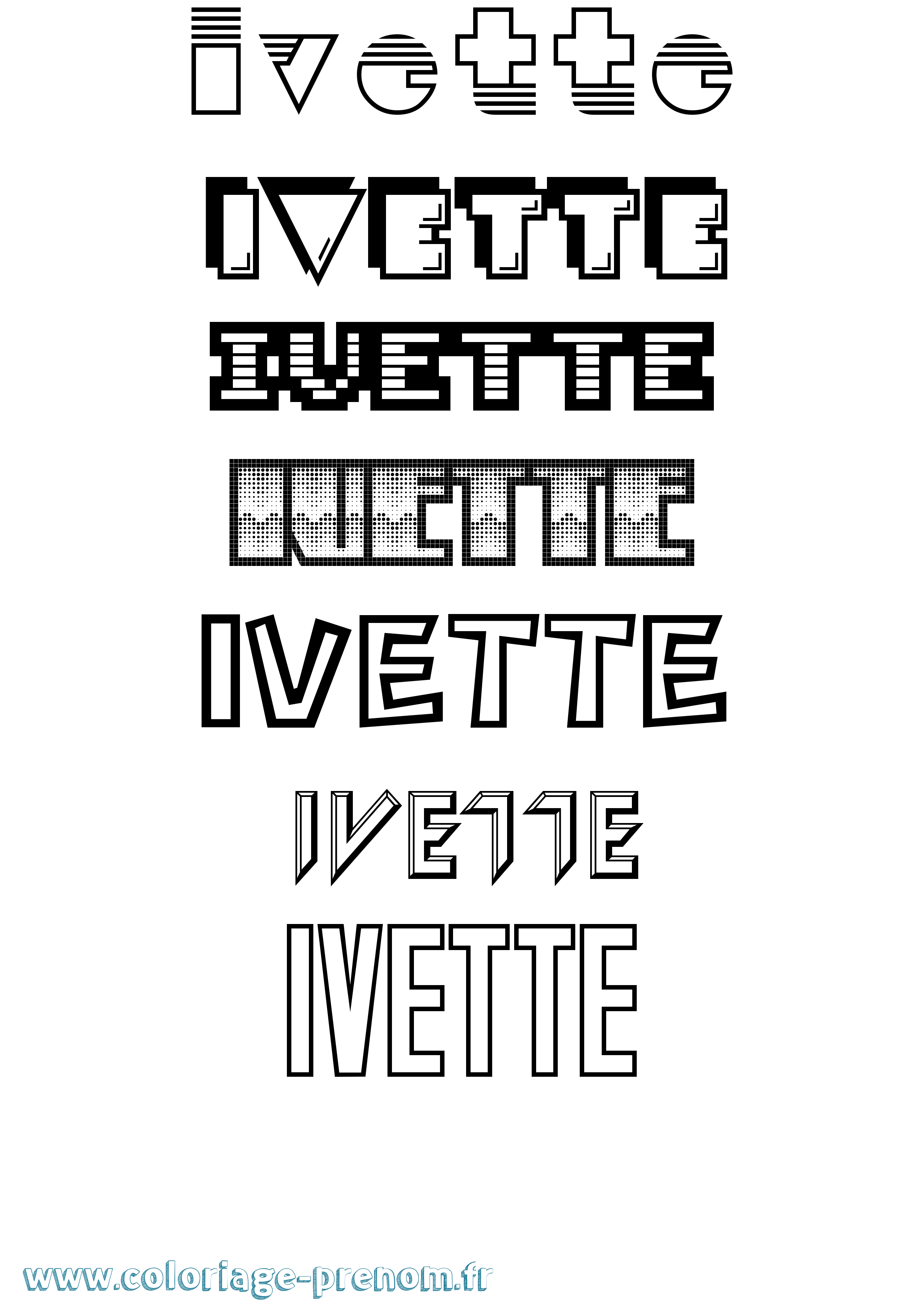 Coloriage Ivette Jeux Vidéos Coloriage prénom Ivette Jeux Vidéos