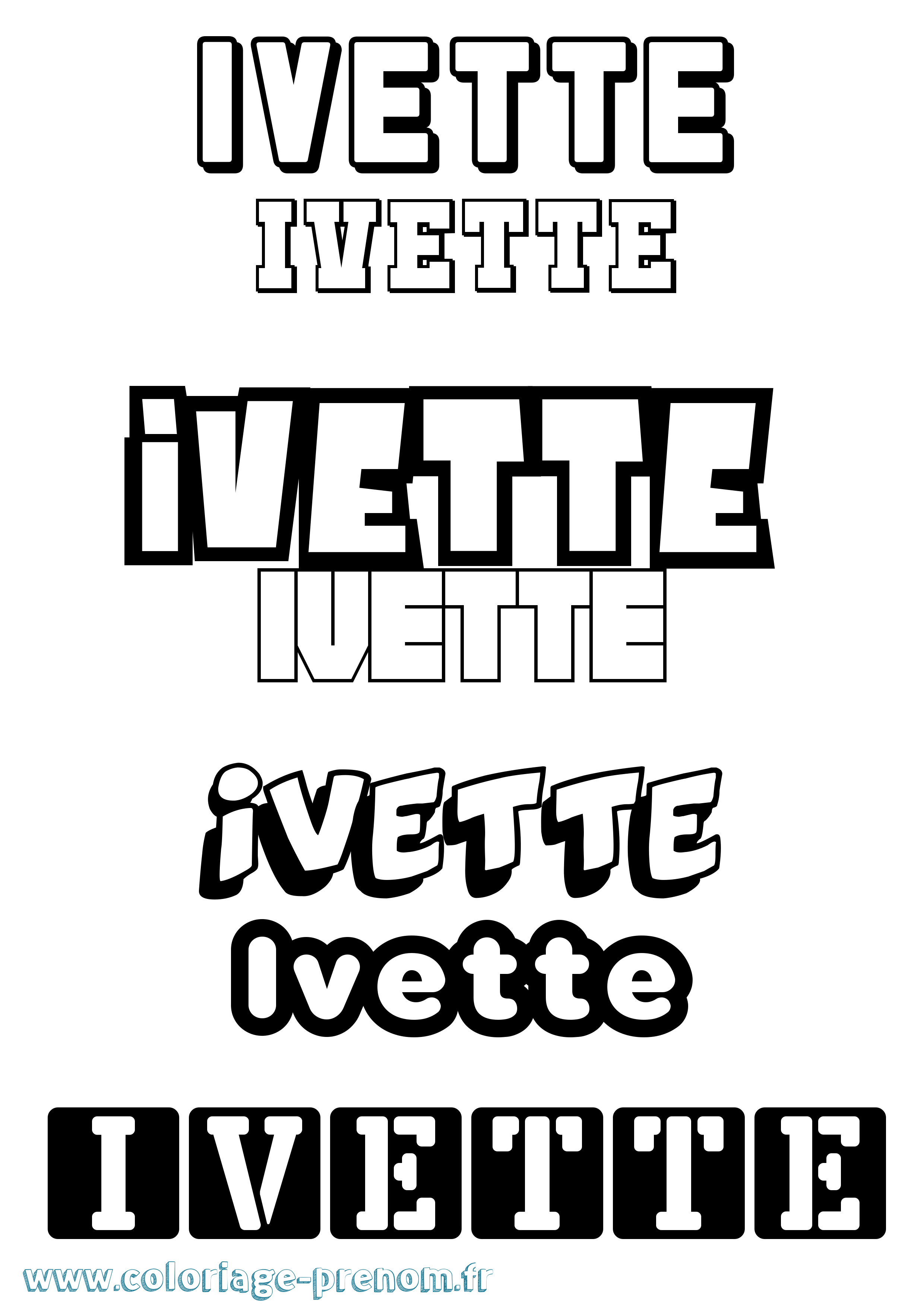 Coloriage Ivette Simple Coloriage prénom Ivette Simple