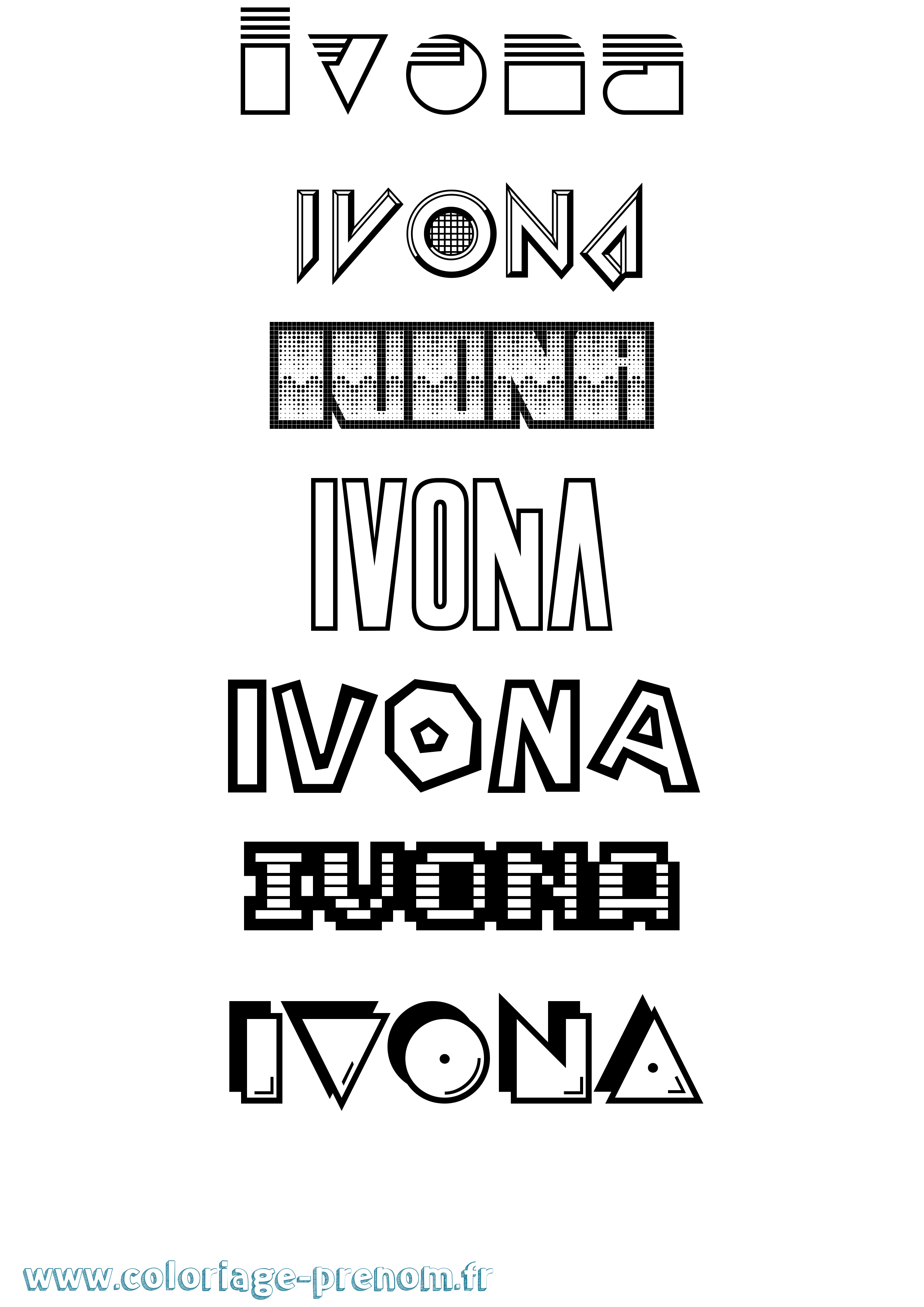 Coloriage Ivona Jeux Vidéos Coloriage prénom Ivona Jeux Vidéos