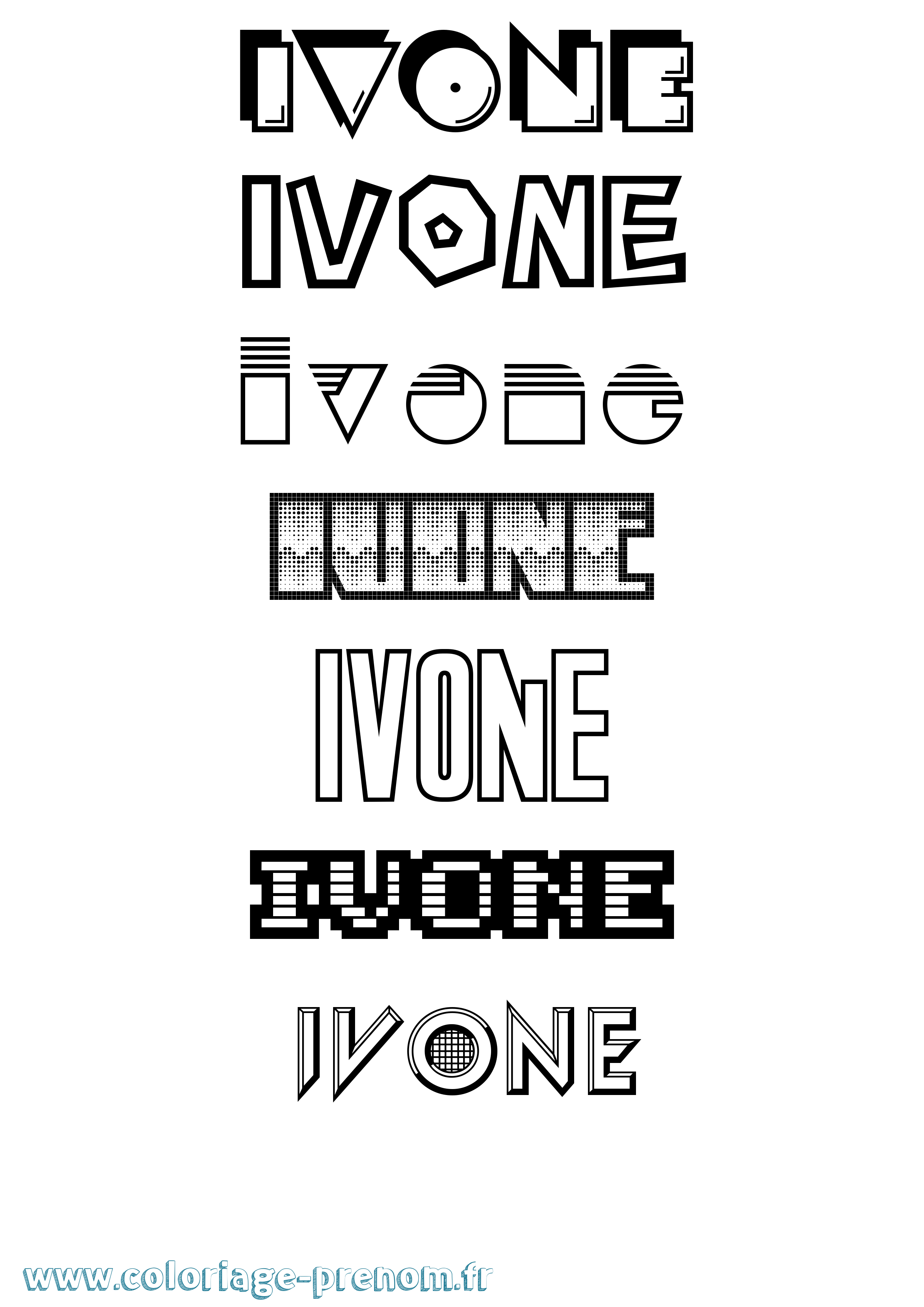 Coloriage Ivone Jeux Vidéos Coloriage prénom Ivone Jeux Vidéos