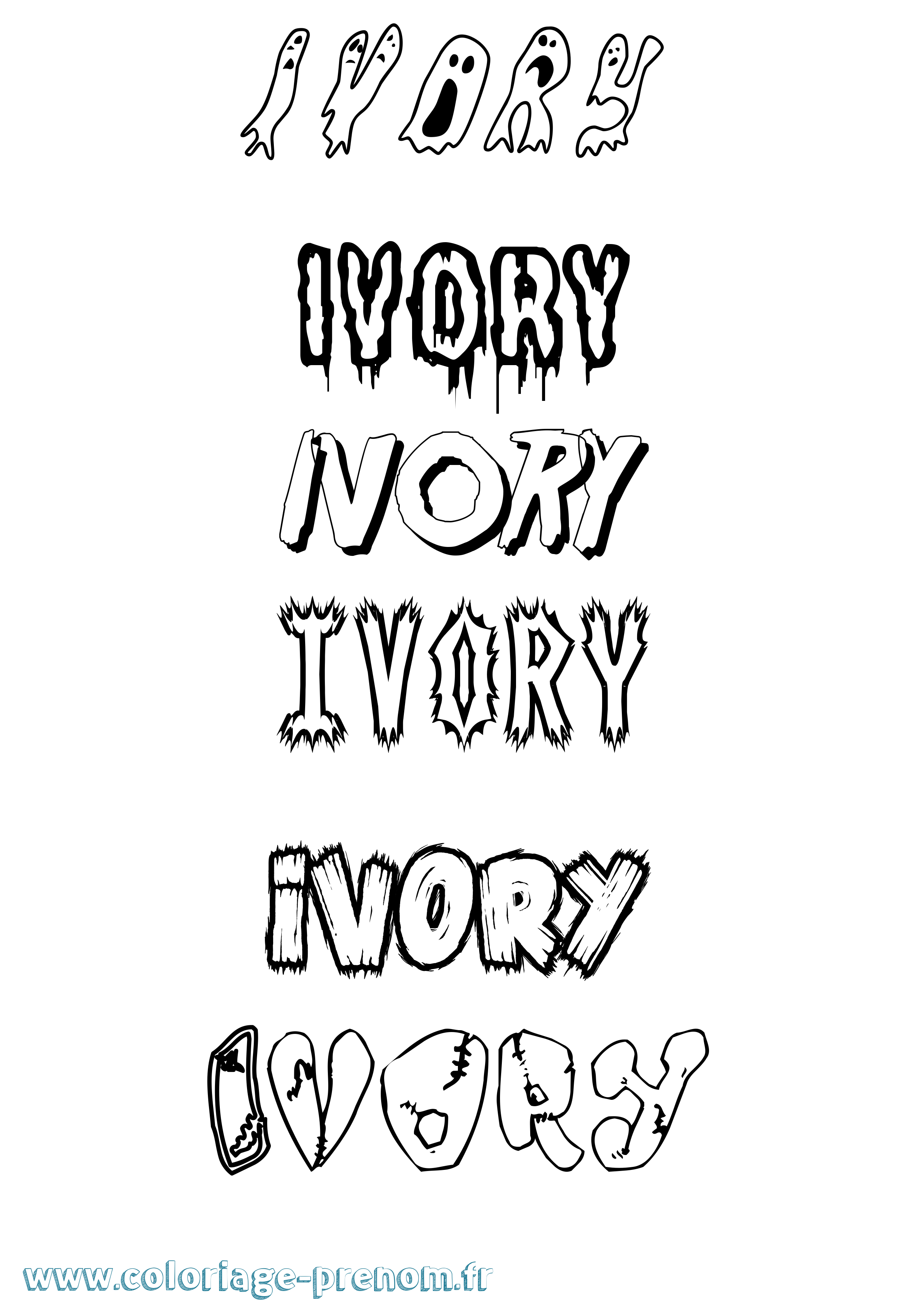 Coloriage Ivory Frisson Coloriage prénom Ivory Frisson