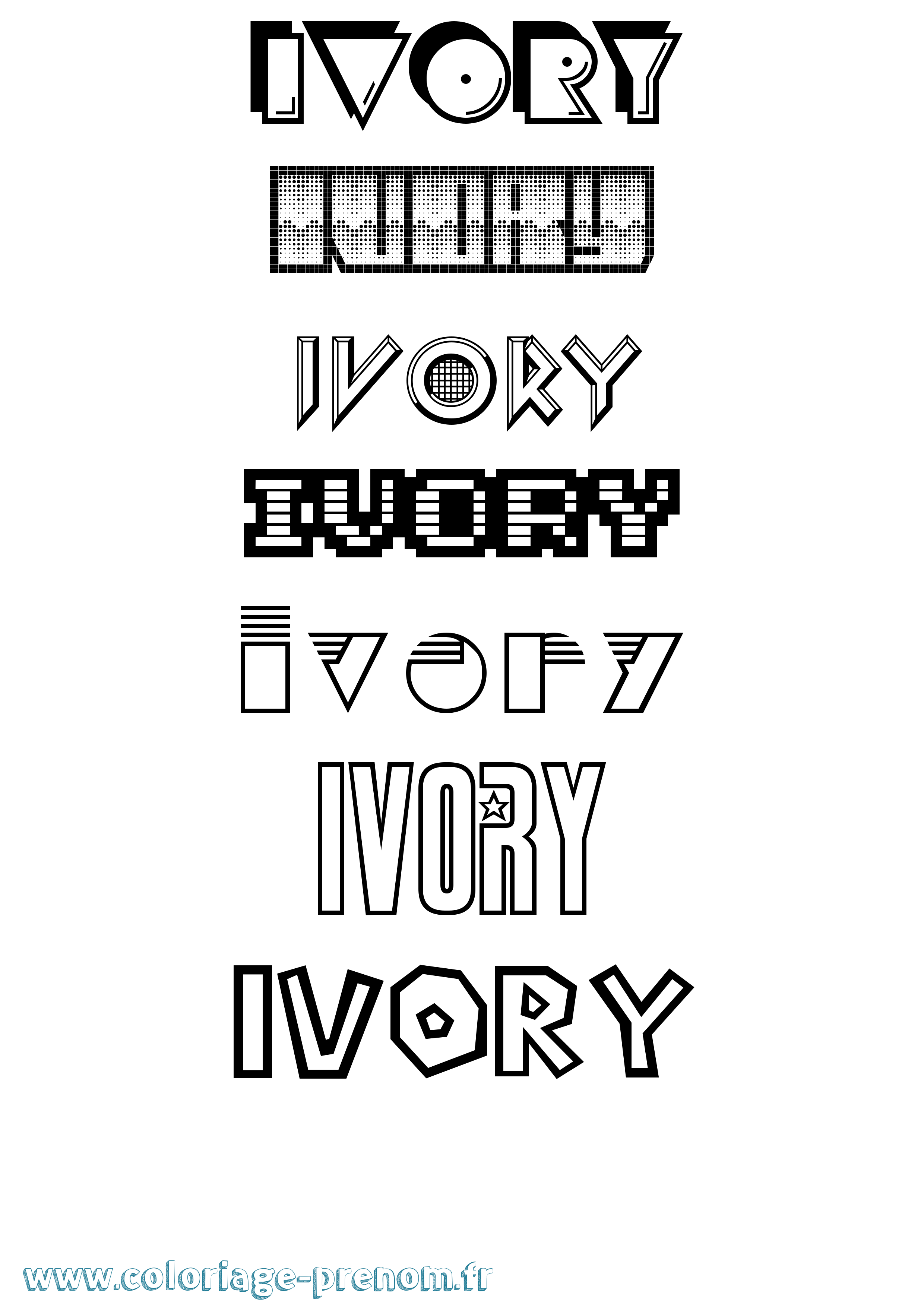 Coloriage Ivory Jeux Vidéos Coloriage prénom Ivory Jeux Vidéos
