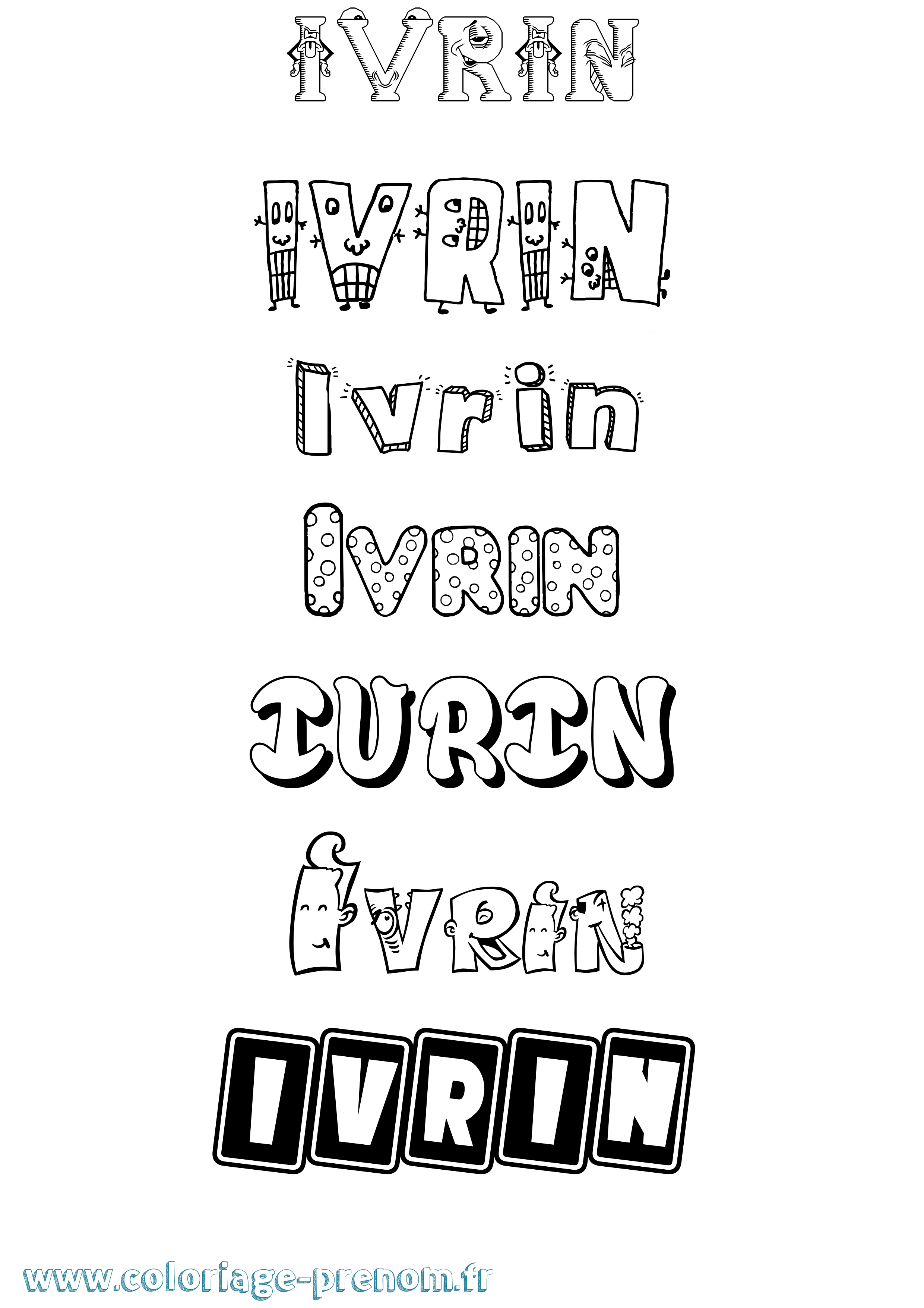 Coloriage Ivrin Fun Coloriage prénom Ivrin Fun