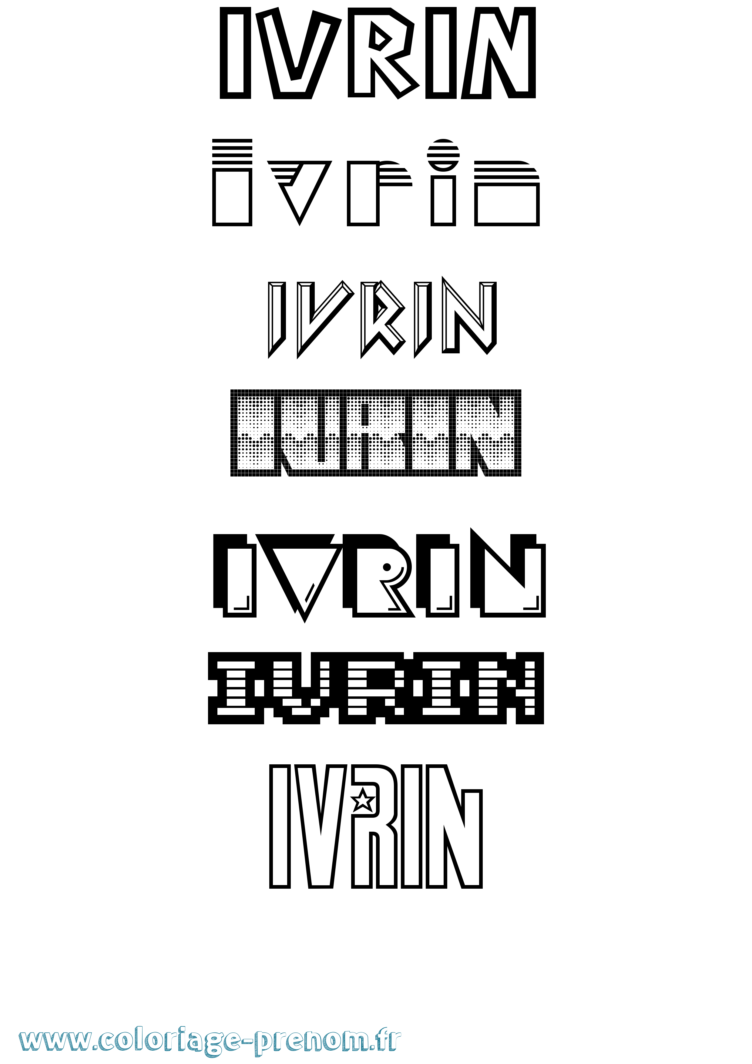 Coloriage Ivrin Jeux Vidéos Coloriage prénom Ivrin Jeux Vidéos