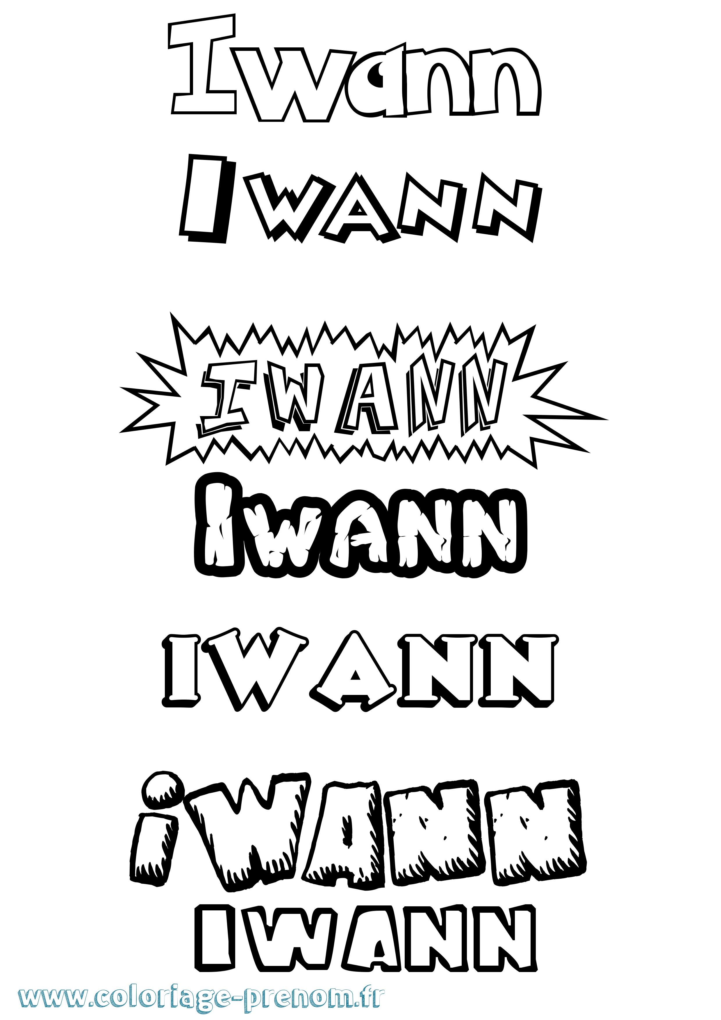 Coloriage Iwann Dessin Animé Coloriage prénom Iwann Dessin Animé