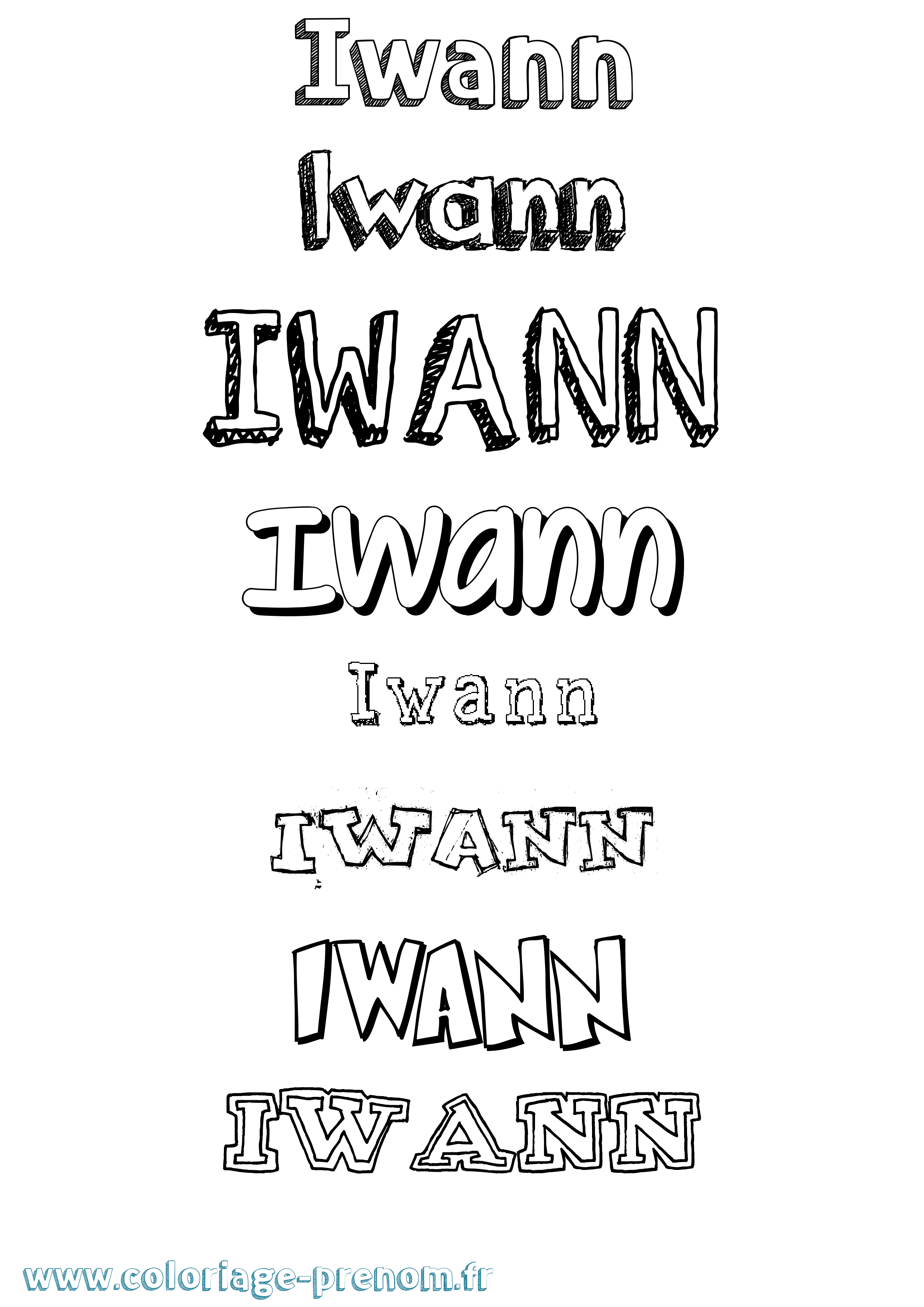 Coloriage Iwann Dessiné Coloriage prénom Iwann Dessiné