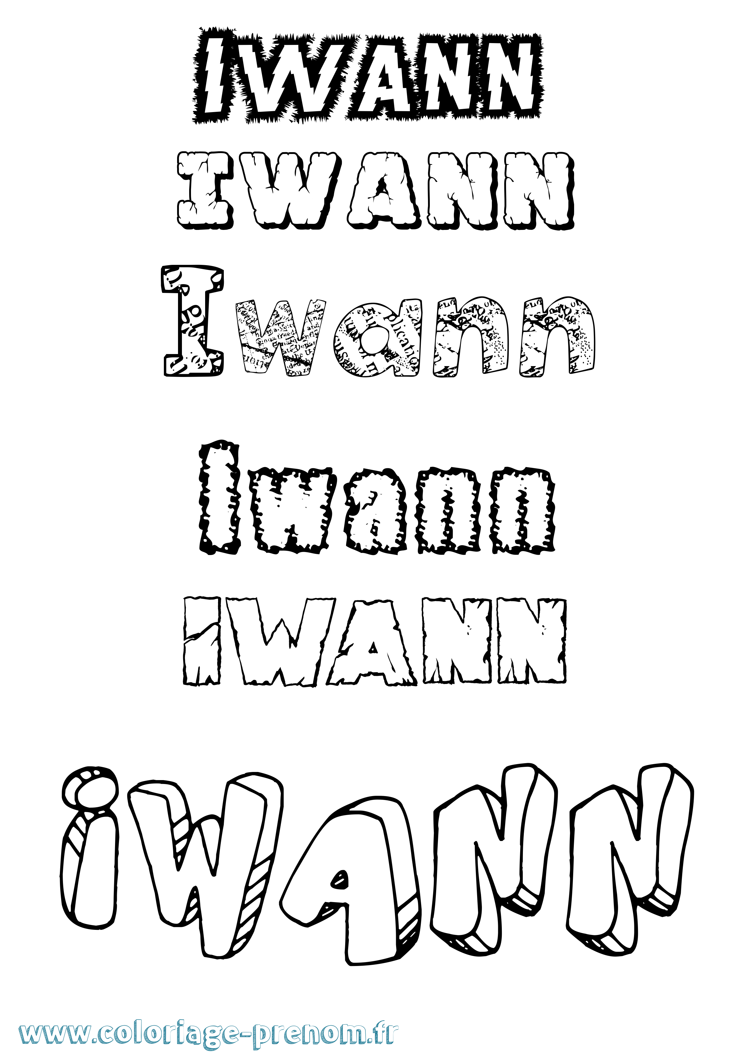 Coloriage Iwann Destructuré Coloriage prénom Iwann Destructuré