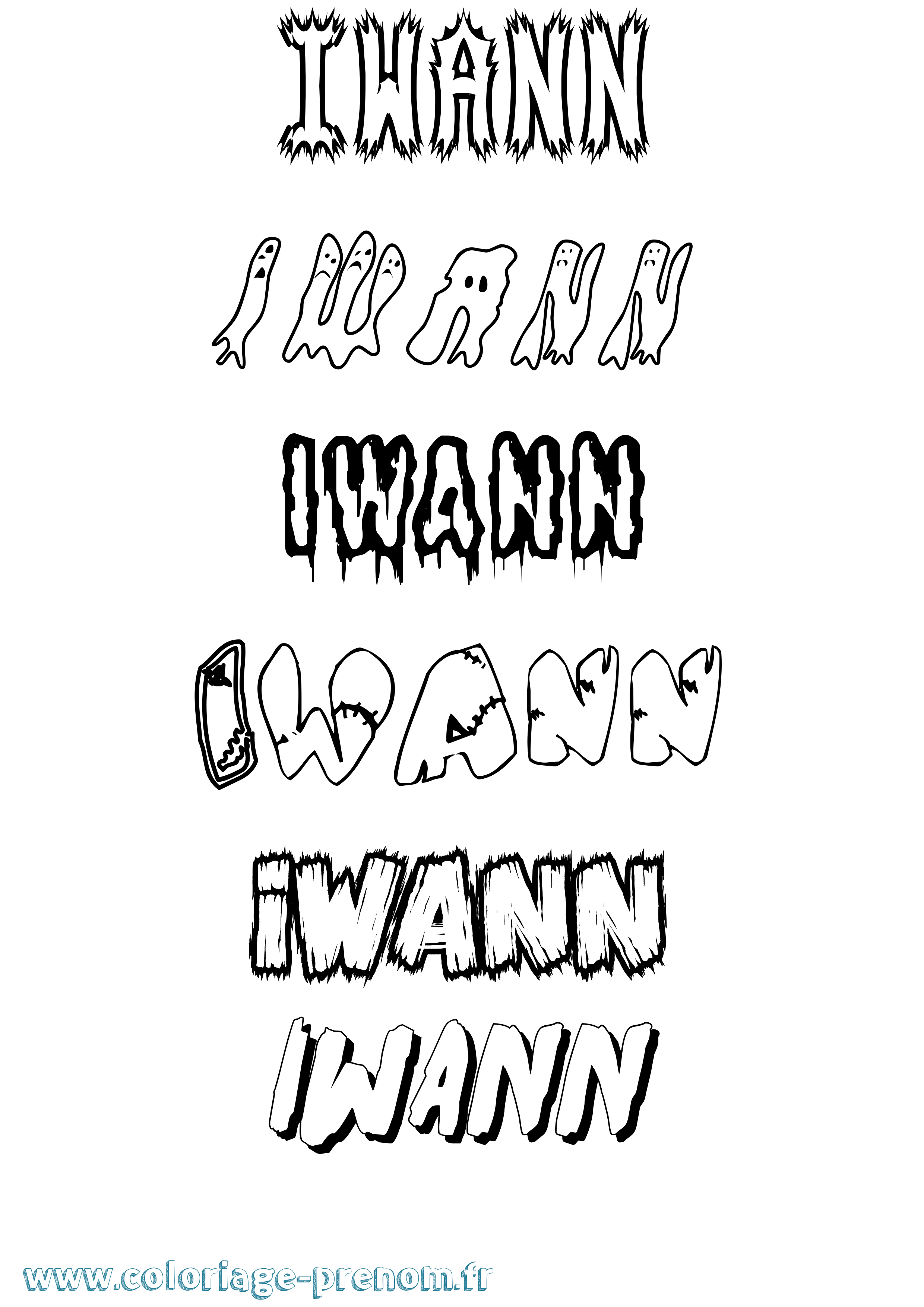 Coloriage Iwann Frisson Coloriage prénom Iwann Frisson