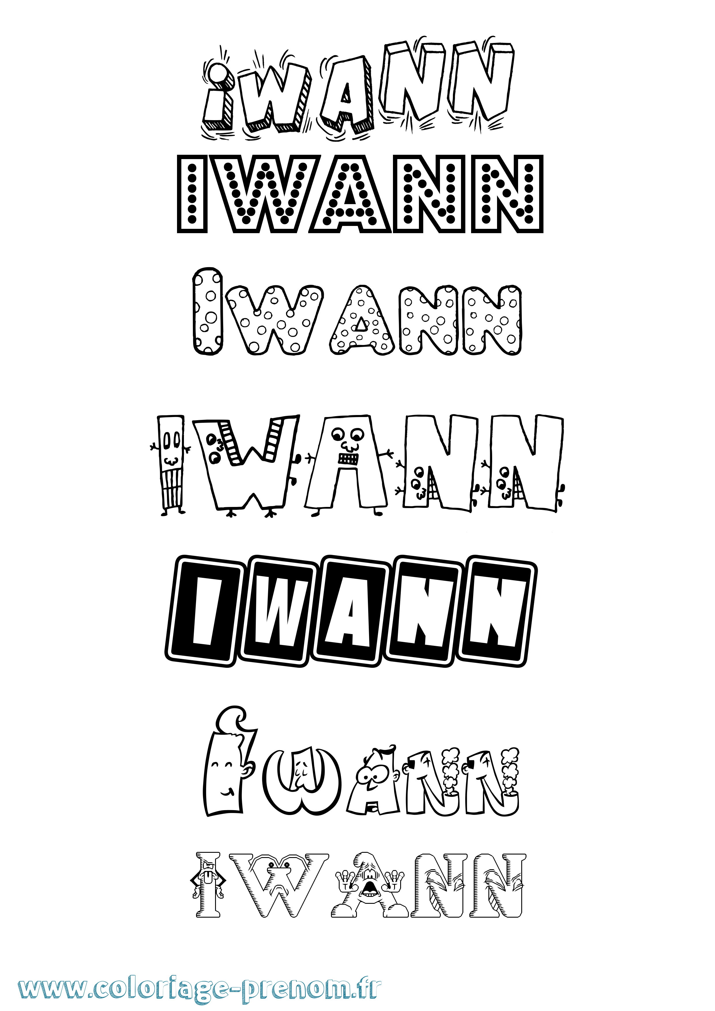 Coloriage Iwann Fun Coloriage prénom Iwann Fun