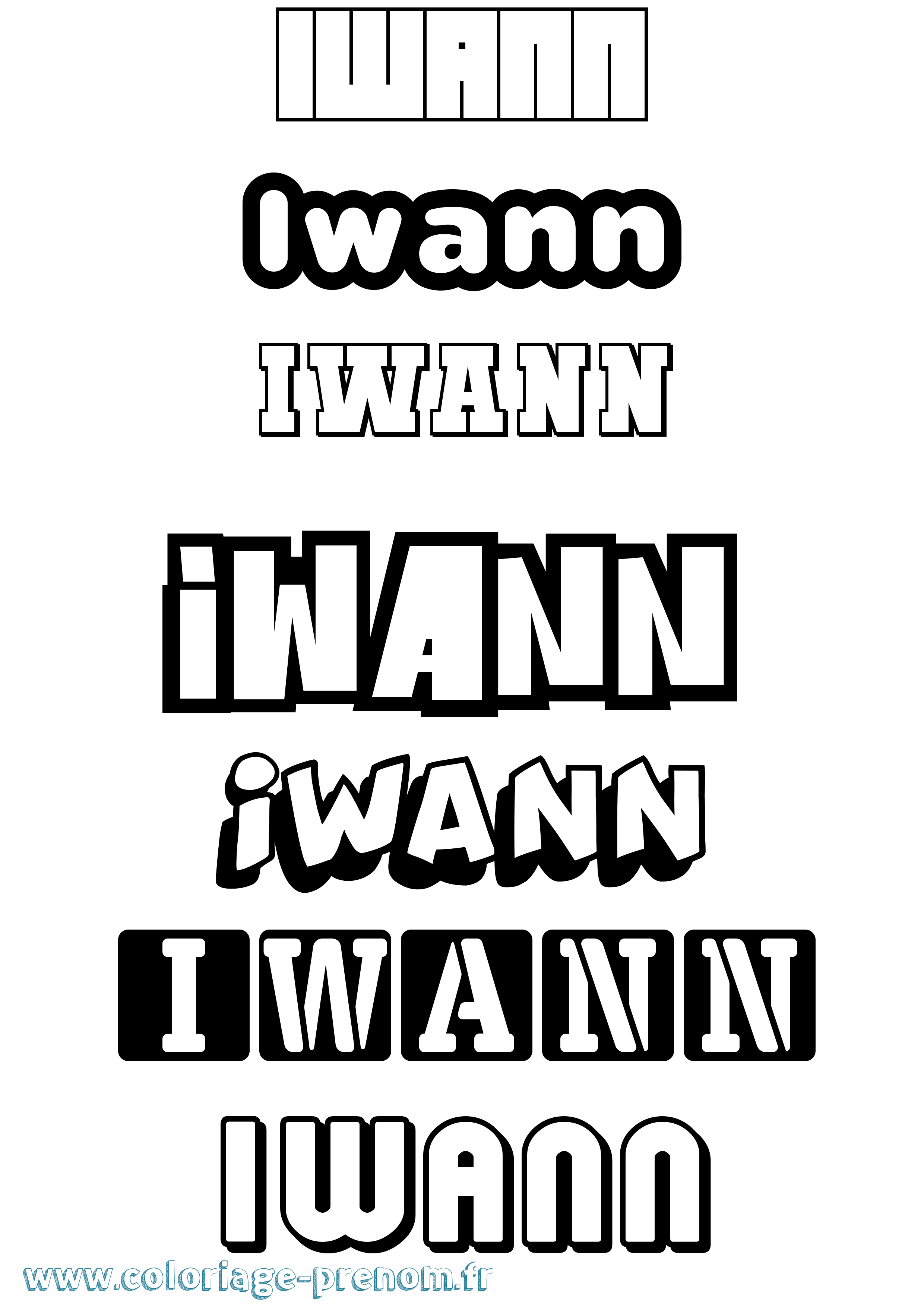 Coloriage Iwann Simple Coloriage prénom Iwann Simple