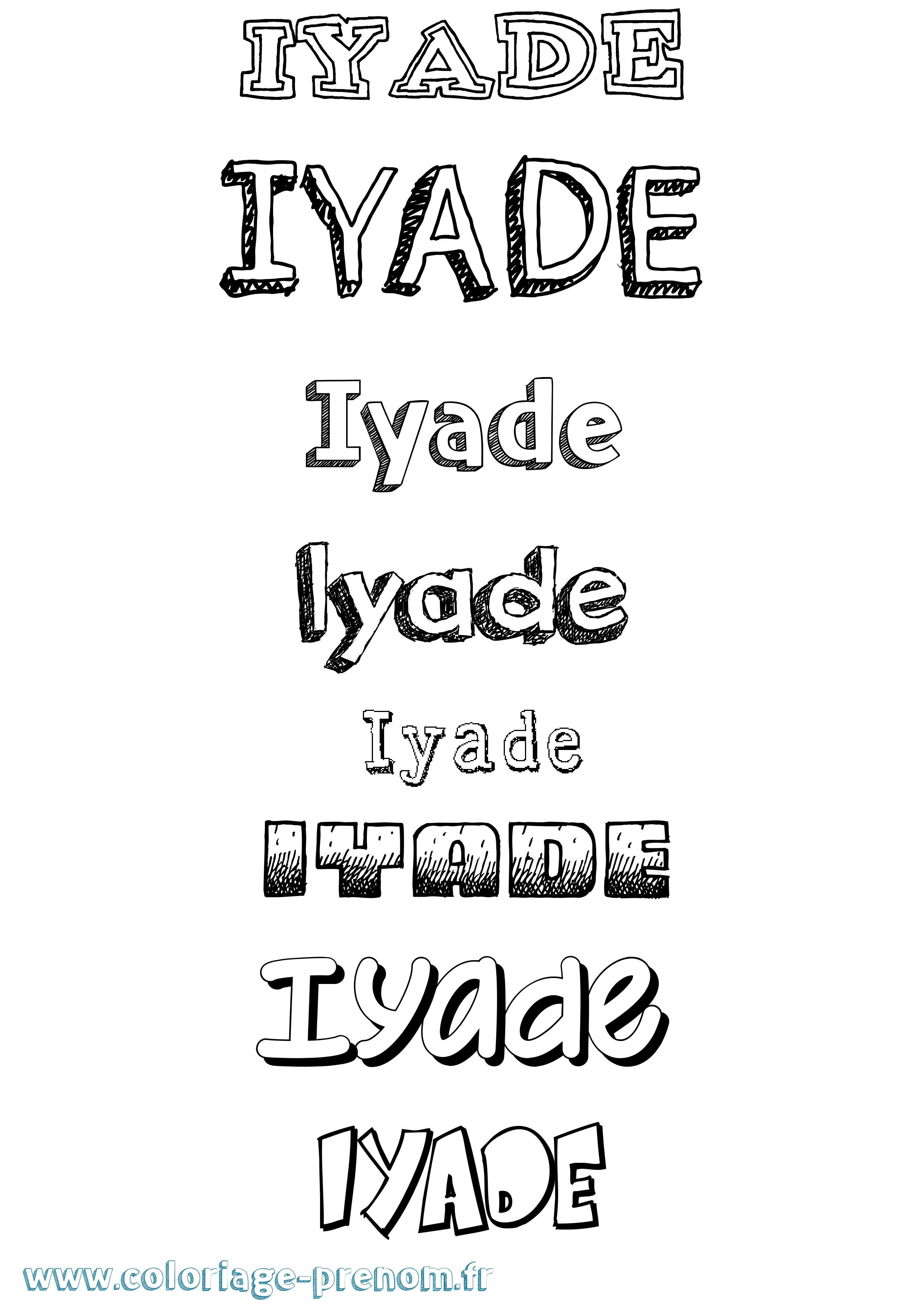 Coloriage Iyade Dessiné Coloriage prénom Iyade Dessiné