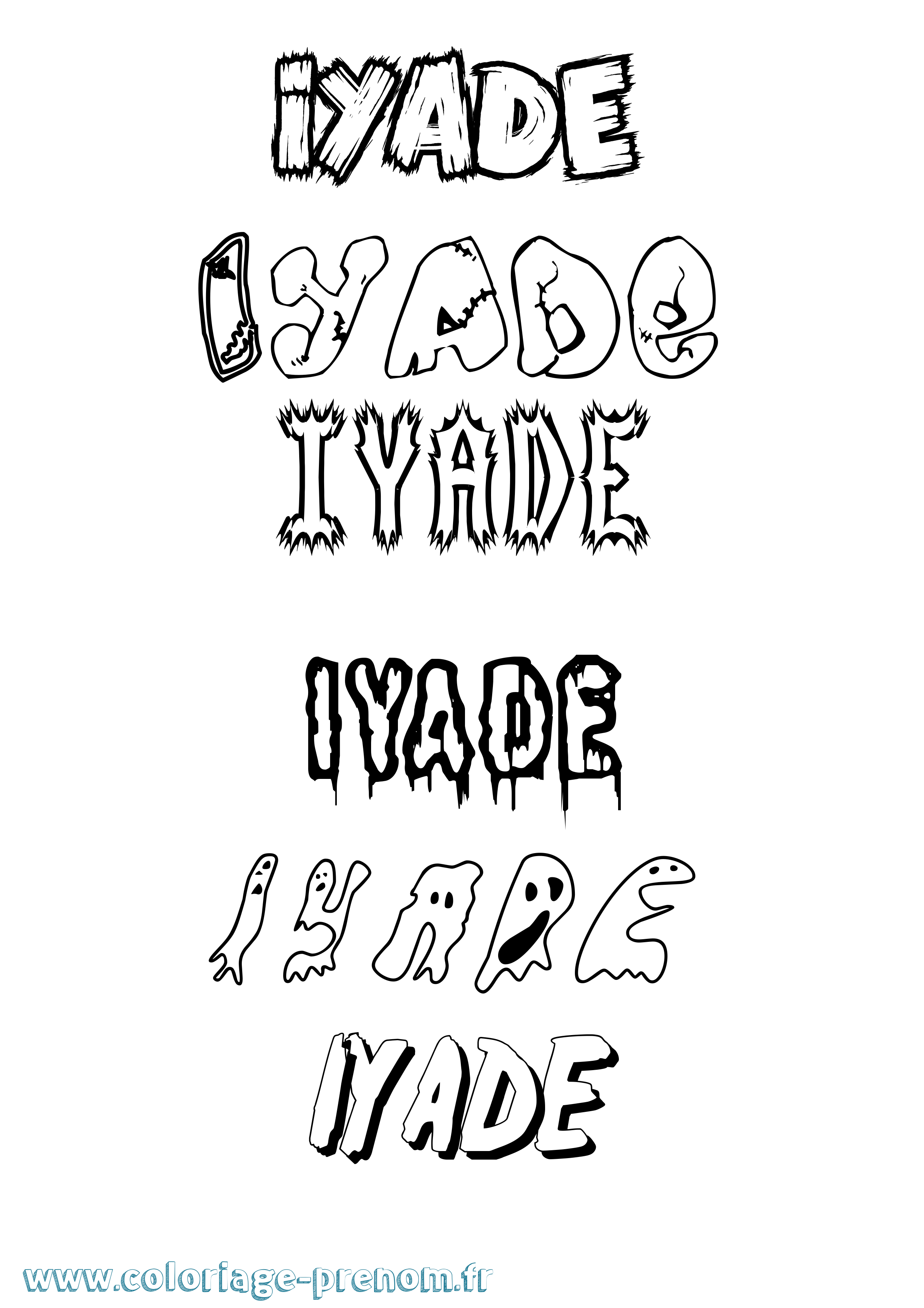 Coloriage Iyade Frisson Coloriage prénom Iyade Frisson