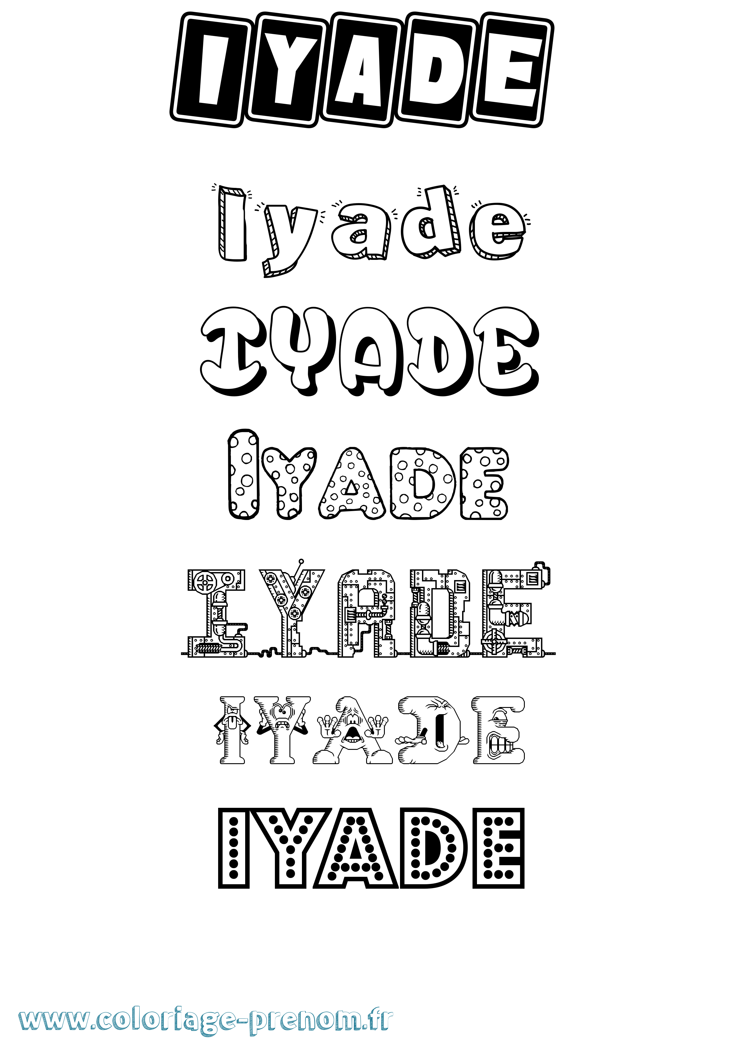 Coloriage Iyade Fun Coloriage prénom Iyade Fun