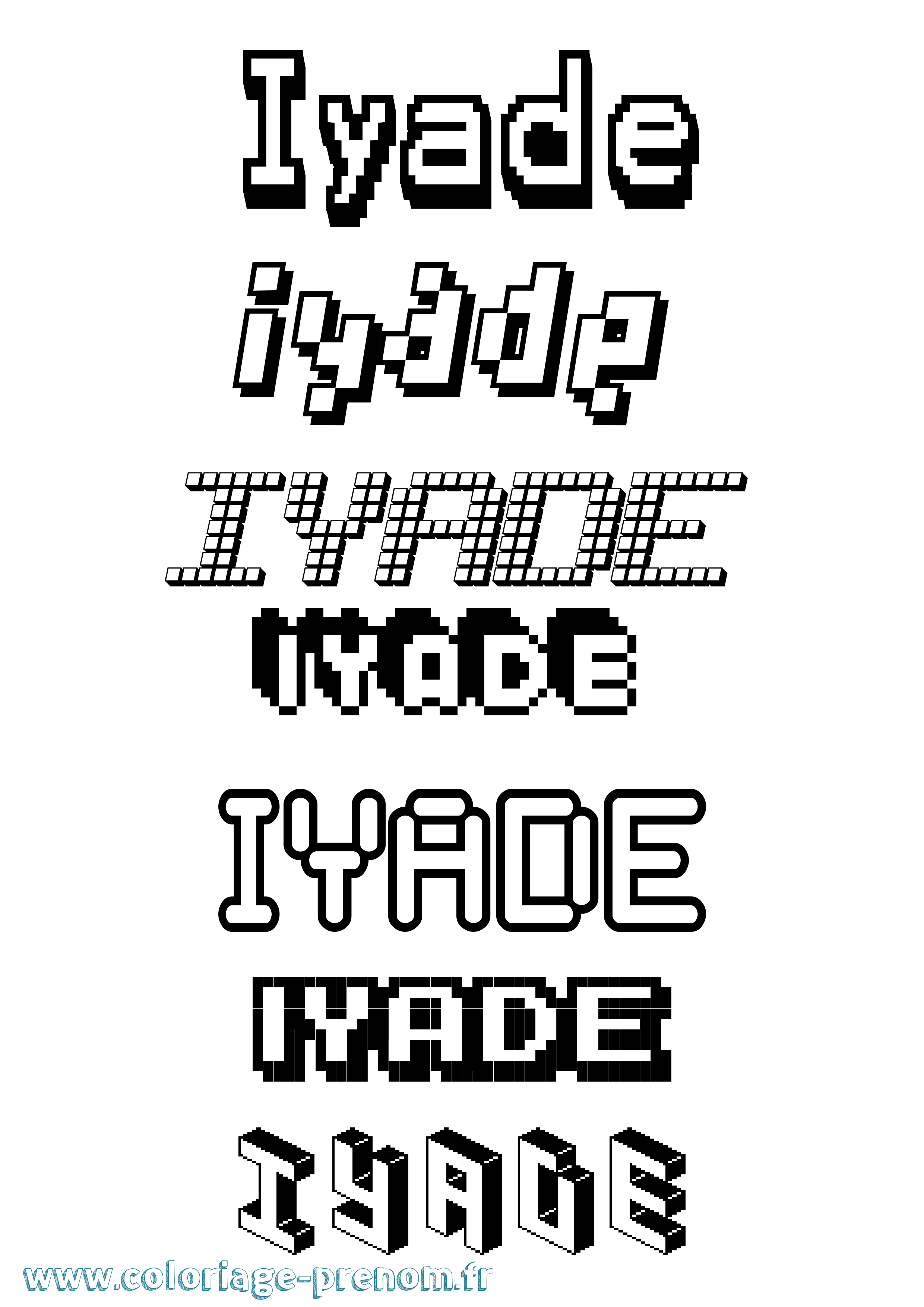 Coloriage Iyade Pixel Coloriage prénom Iyade Pixel