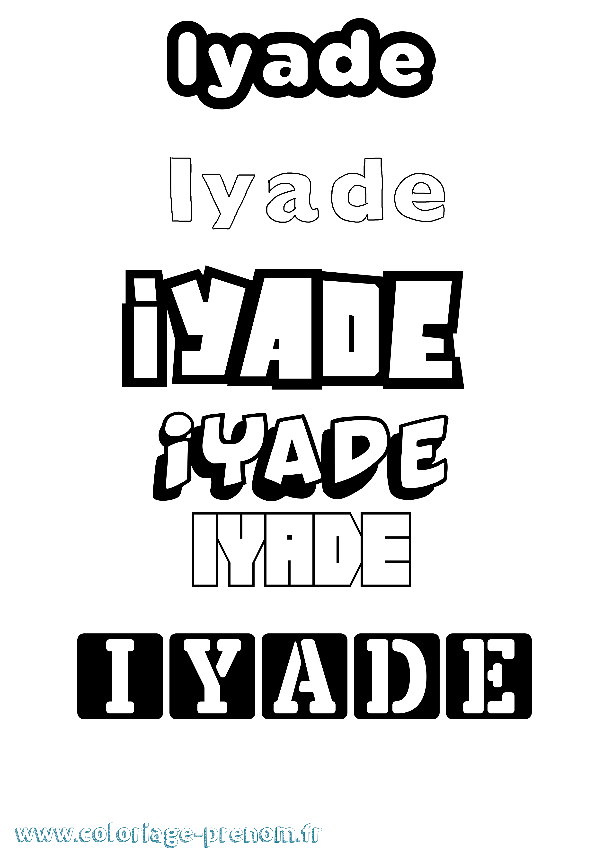 Coloriage Iyade Simple Coloriage prénom Iyade Simple