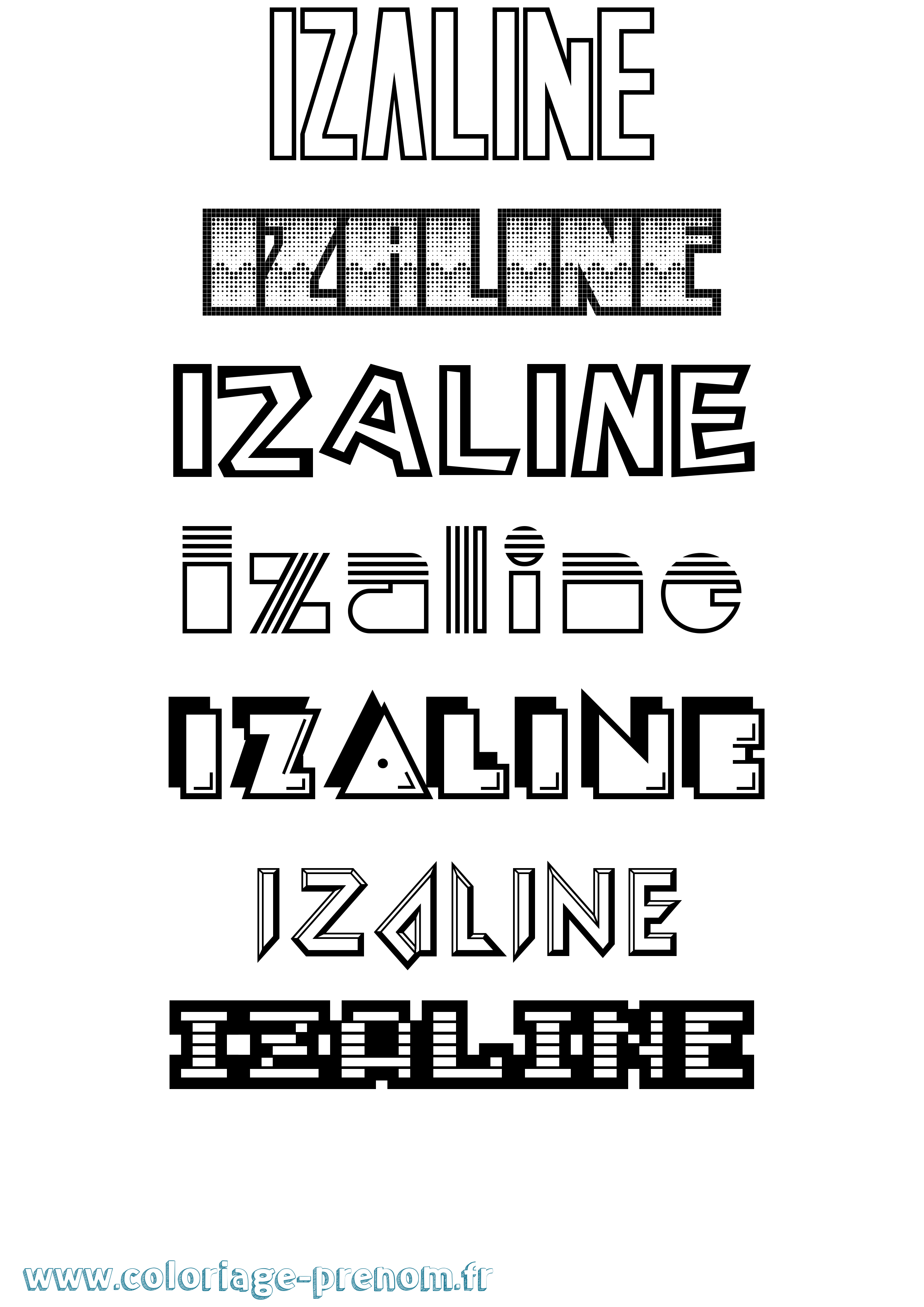 Coloriage Izaline Jeux Vidéos Coloriage prénom Izaline Jeux Vidéos