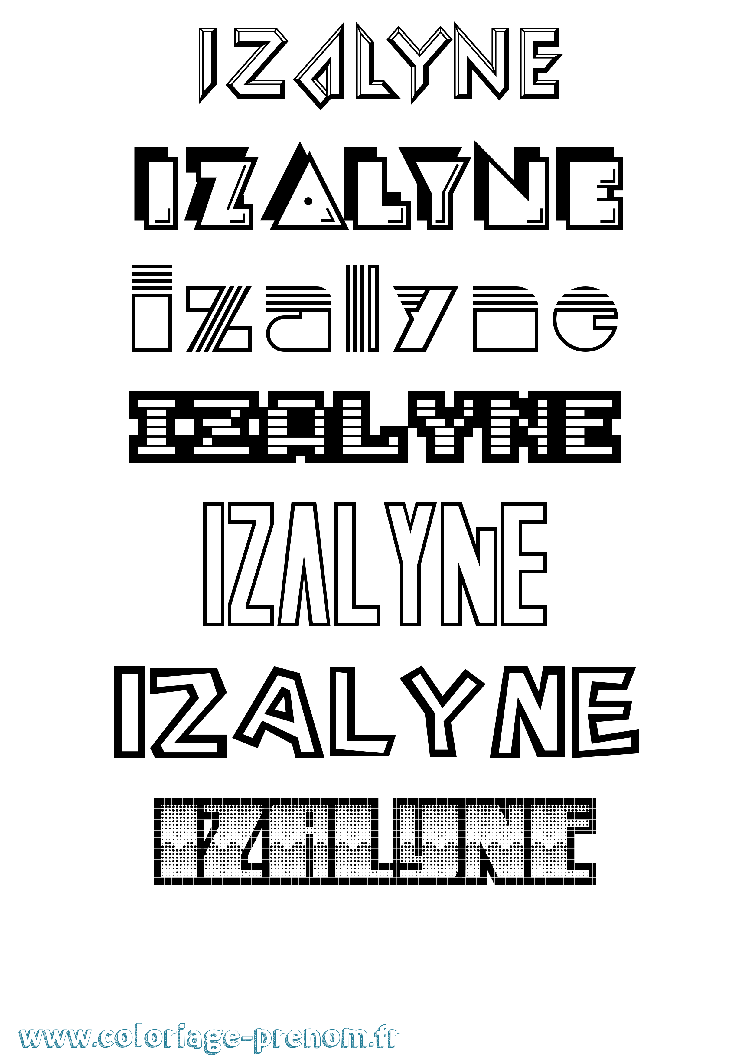 Coloriage Izalyne Jeux Vidéos Coloriage prénom Izalyne Jeux Vidéos