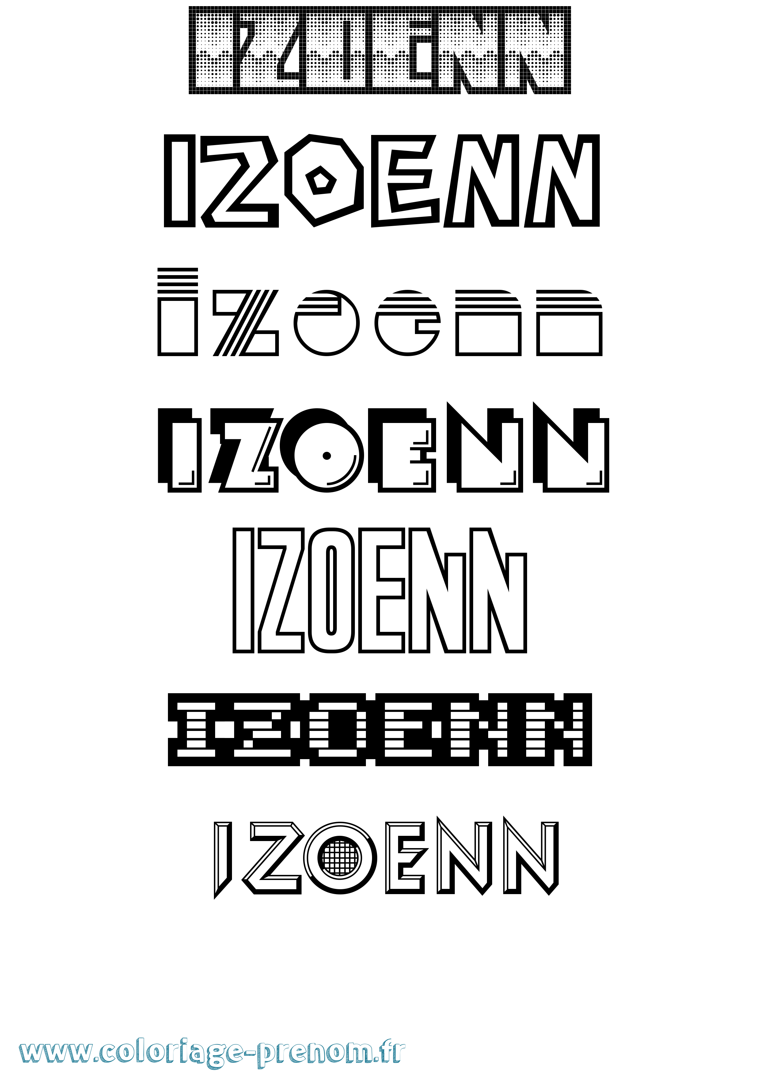 Coloriage Izoenn Jeux Vidéos Coloriage prénom Izoenn Jeux Vidéos
