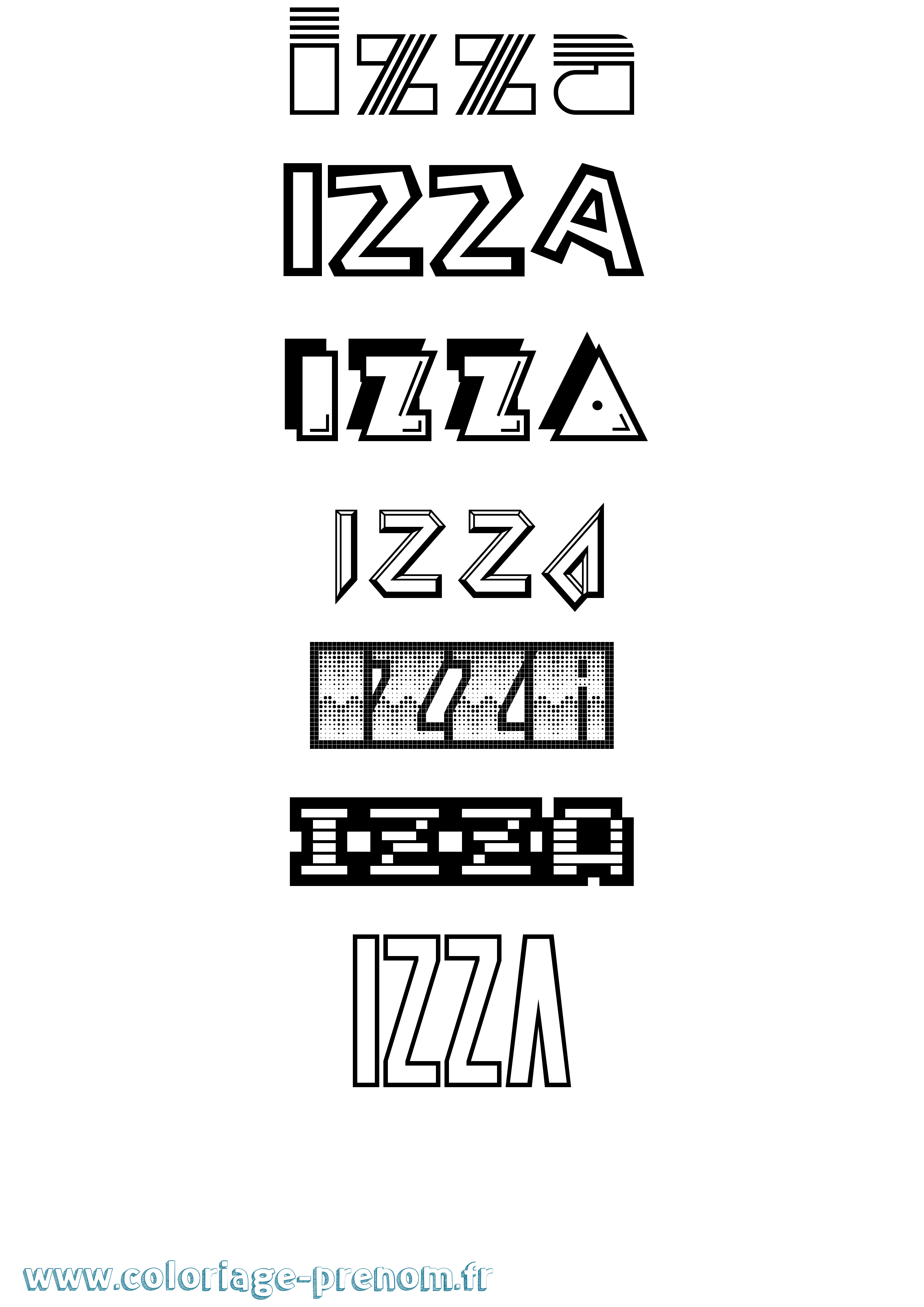 Coloriage Izza Jeux Vidéos Coloriage prénom Izza Jeux Vidéos