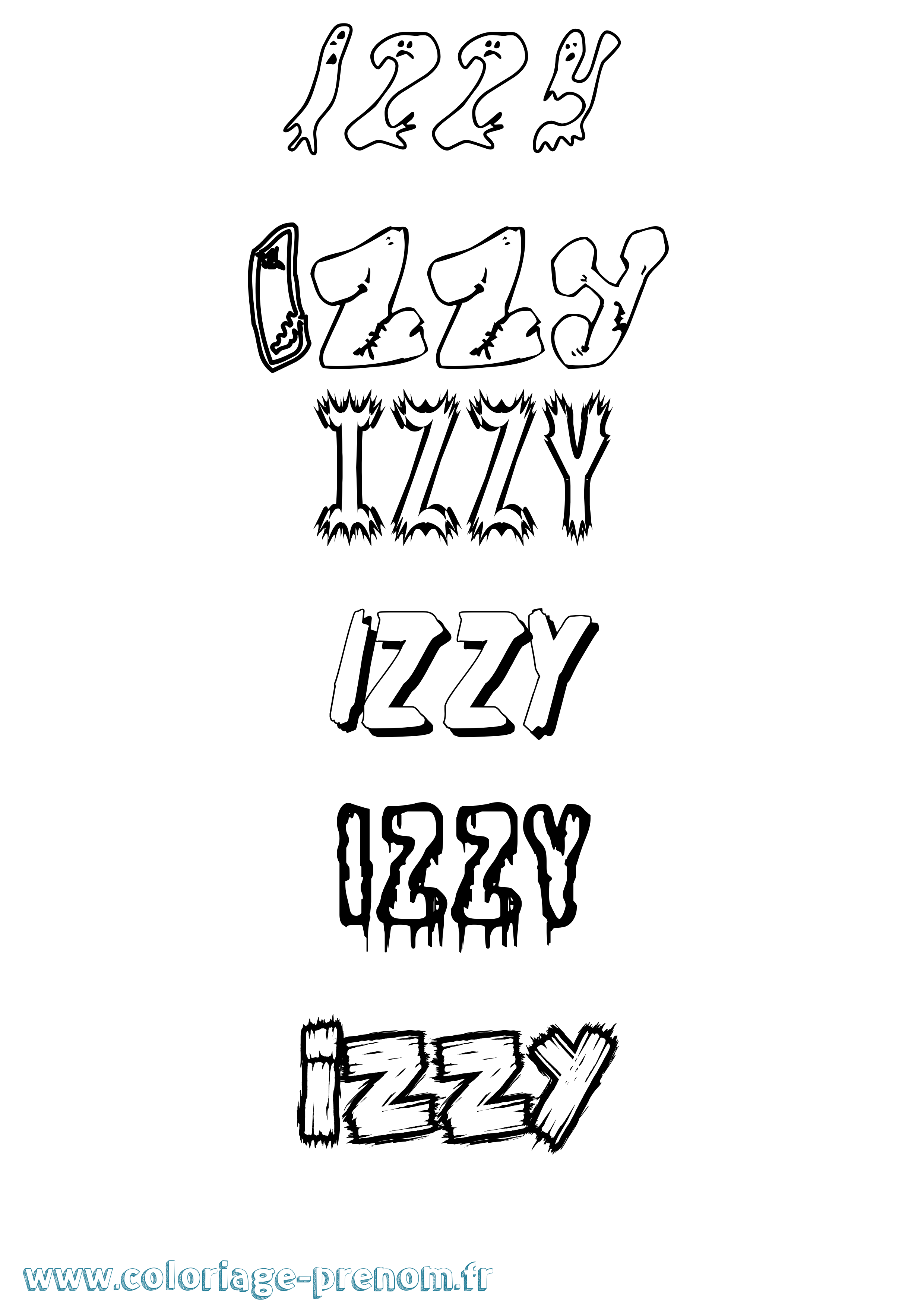 Coloriage Izzy Frisson Coloriage prénom Izzy Frisson