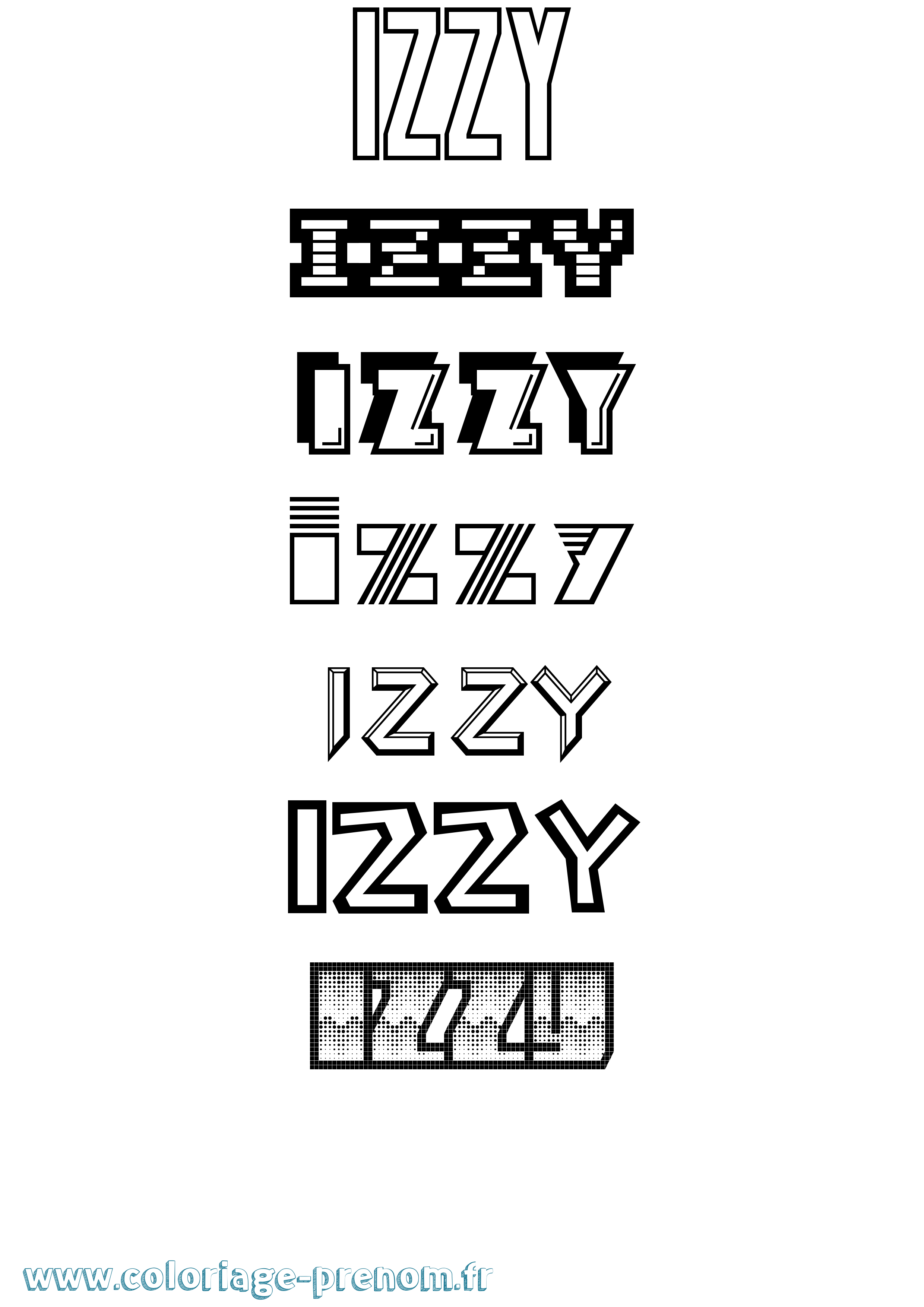 Coloriage Izzy Jeux Vidéos Coloriage prénom Izzy Jeux Vidéos