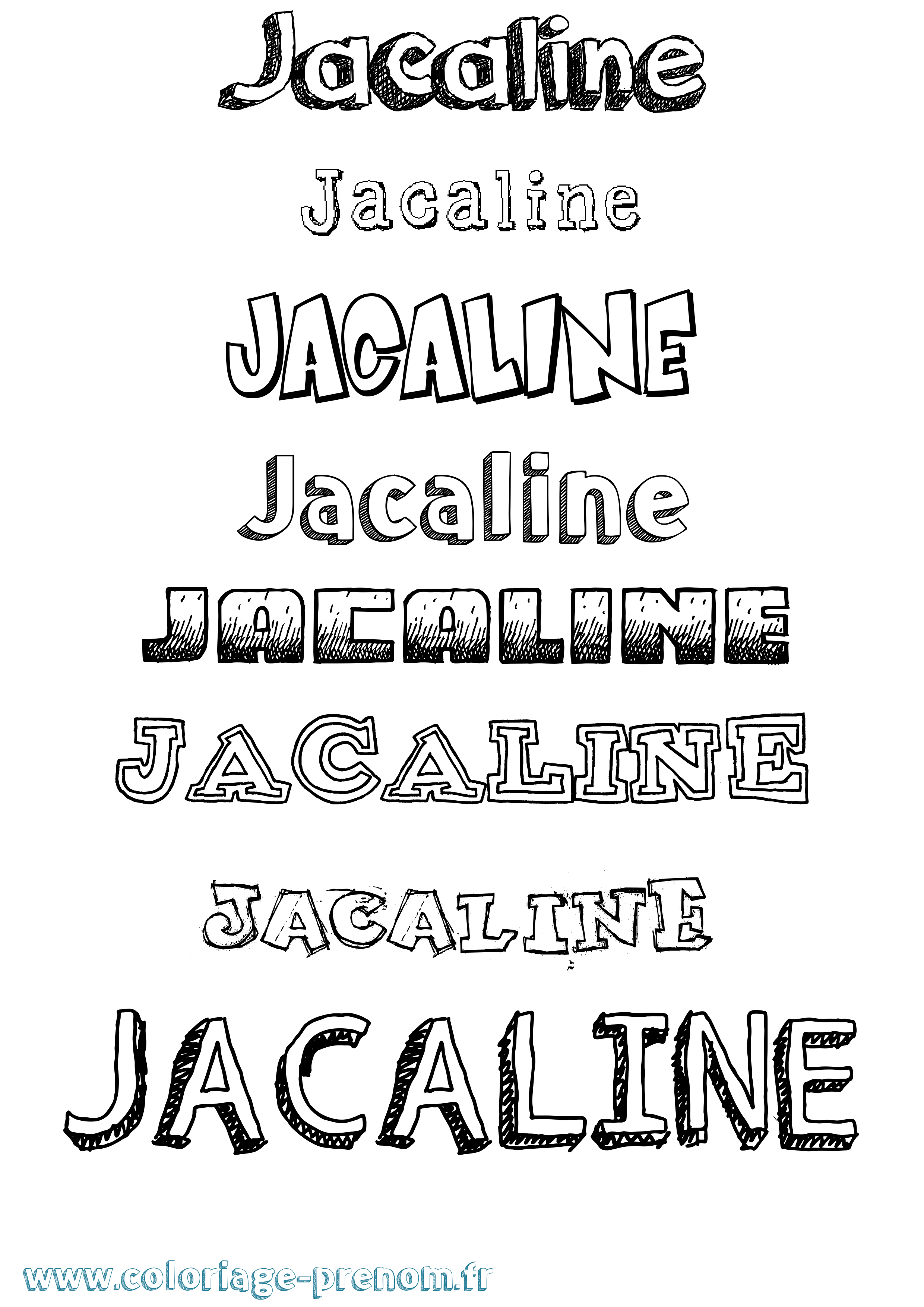 Coloriage Jacaline Dessiné Coloriage prénom Jacaline Dessiné