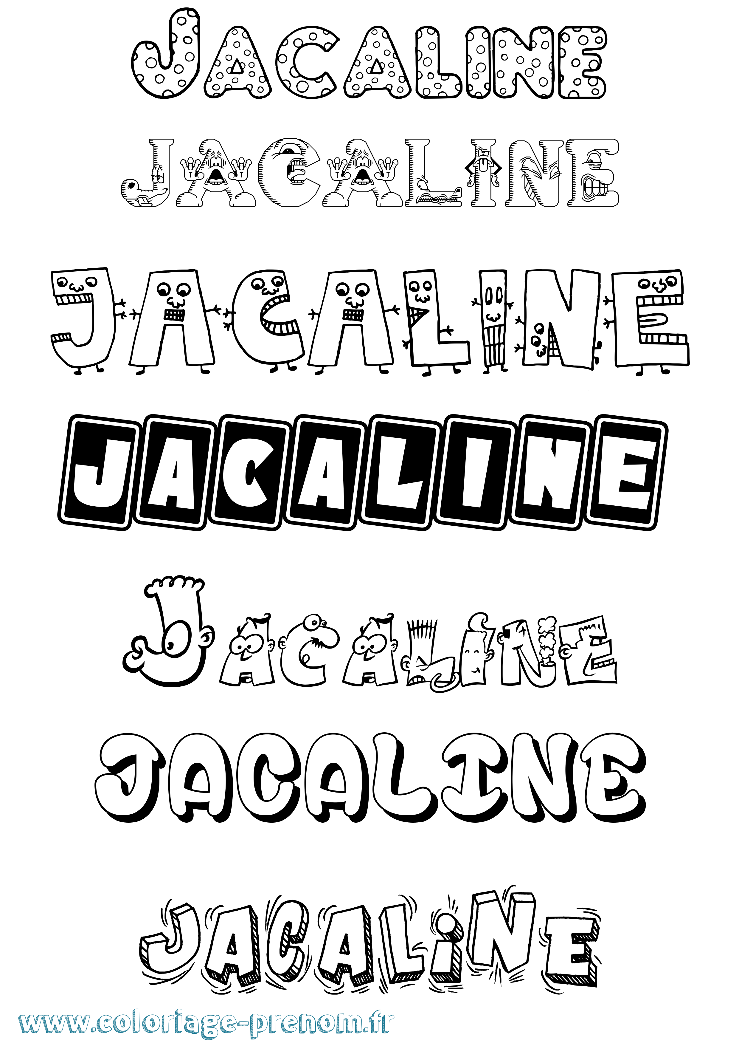 Coloriage Jacaline Fun Coloriage prénom Jacaline Fun
