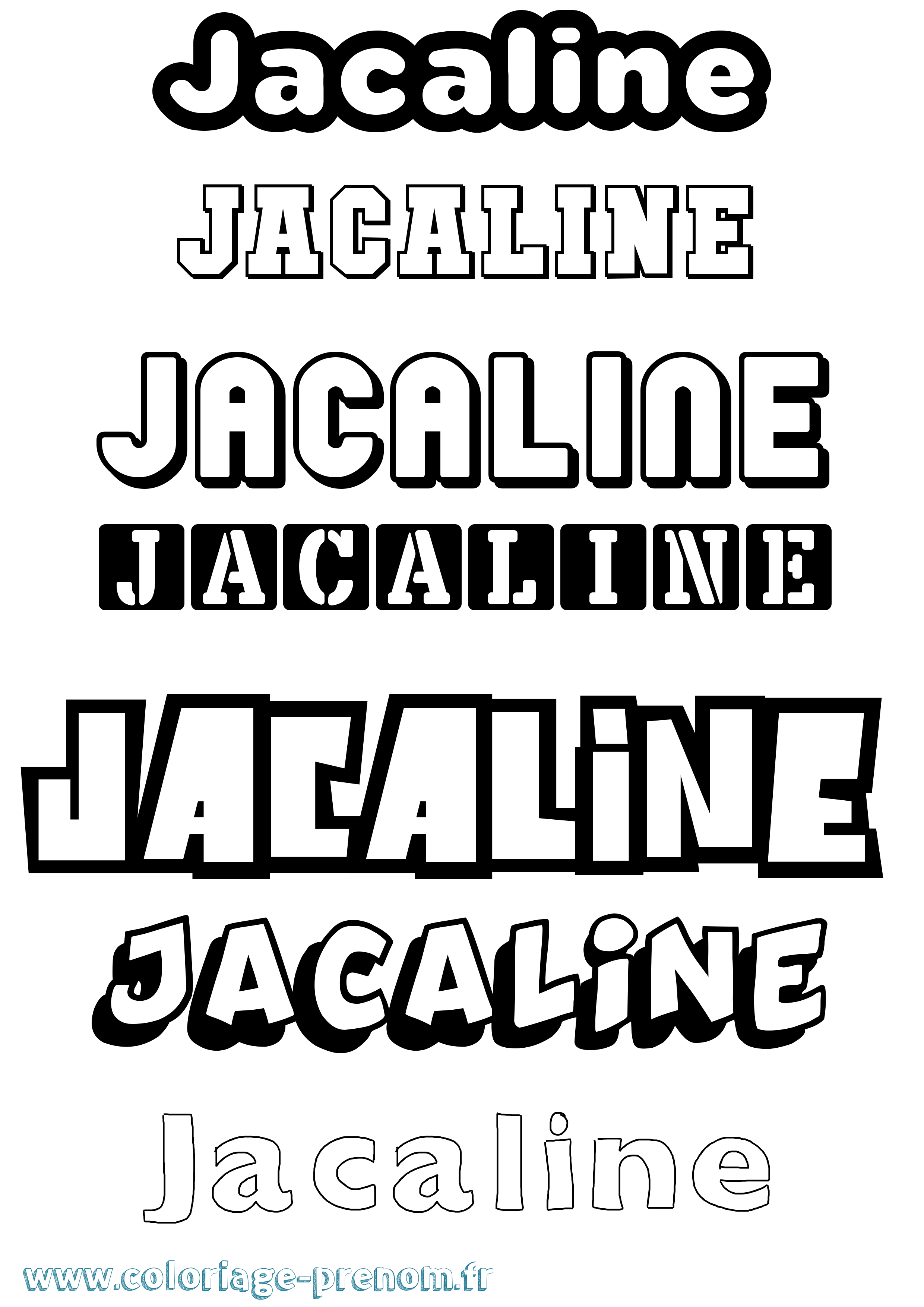 Coloriage Jacaline Simple Coloriage prénom Jacaline Simple