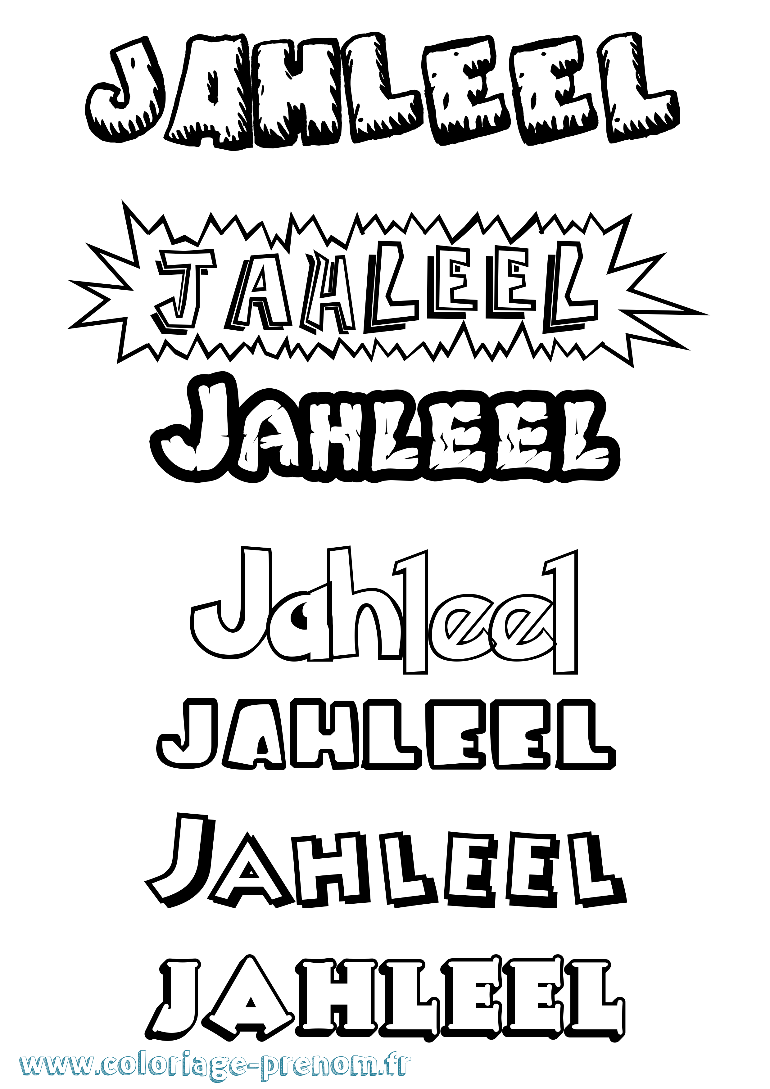Coloriage Jahleel Dessin Animé Coloriage prénom Jahleel Dessin Animé