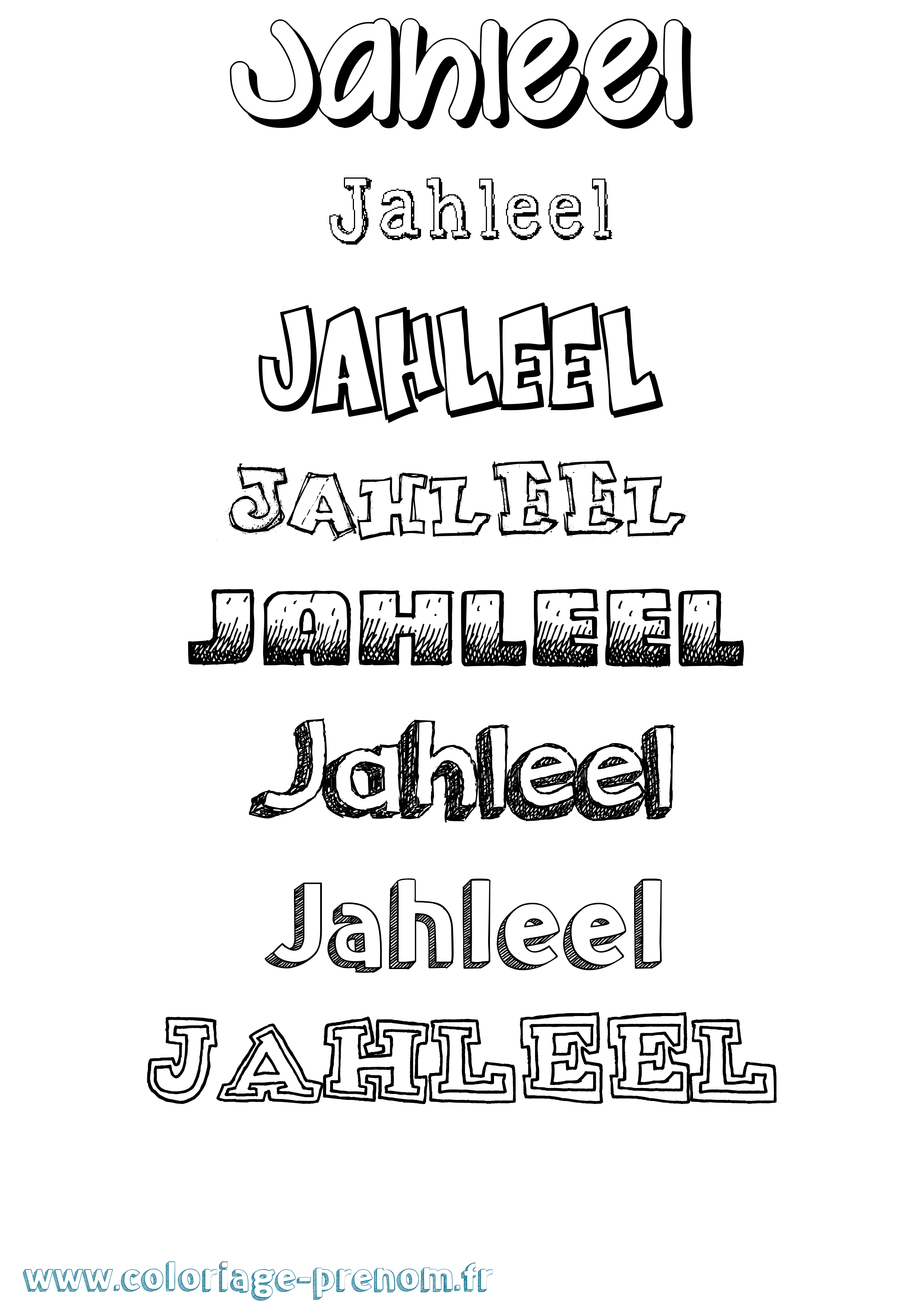 Coloriage Jahleel Dessiné Coloriage prénom Jahleel Dessiné