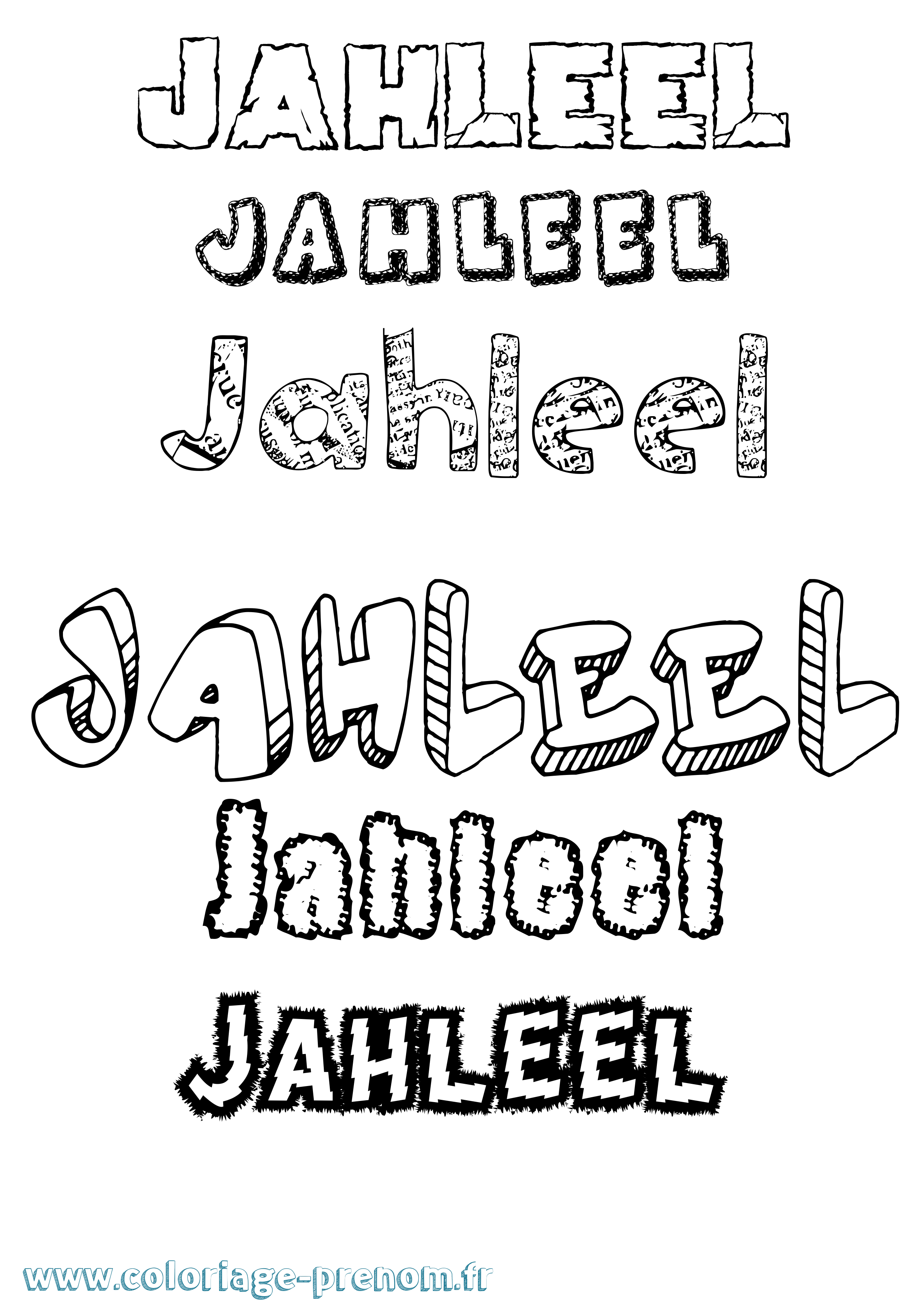Coloriage Jahleel Destructuré Coloriage prénom Jahleel Destructuré