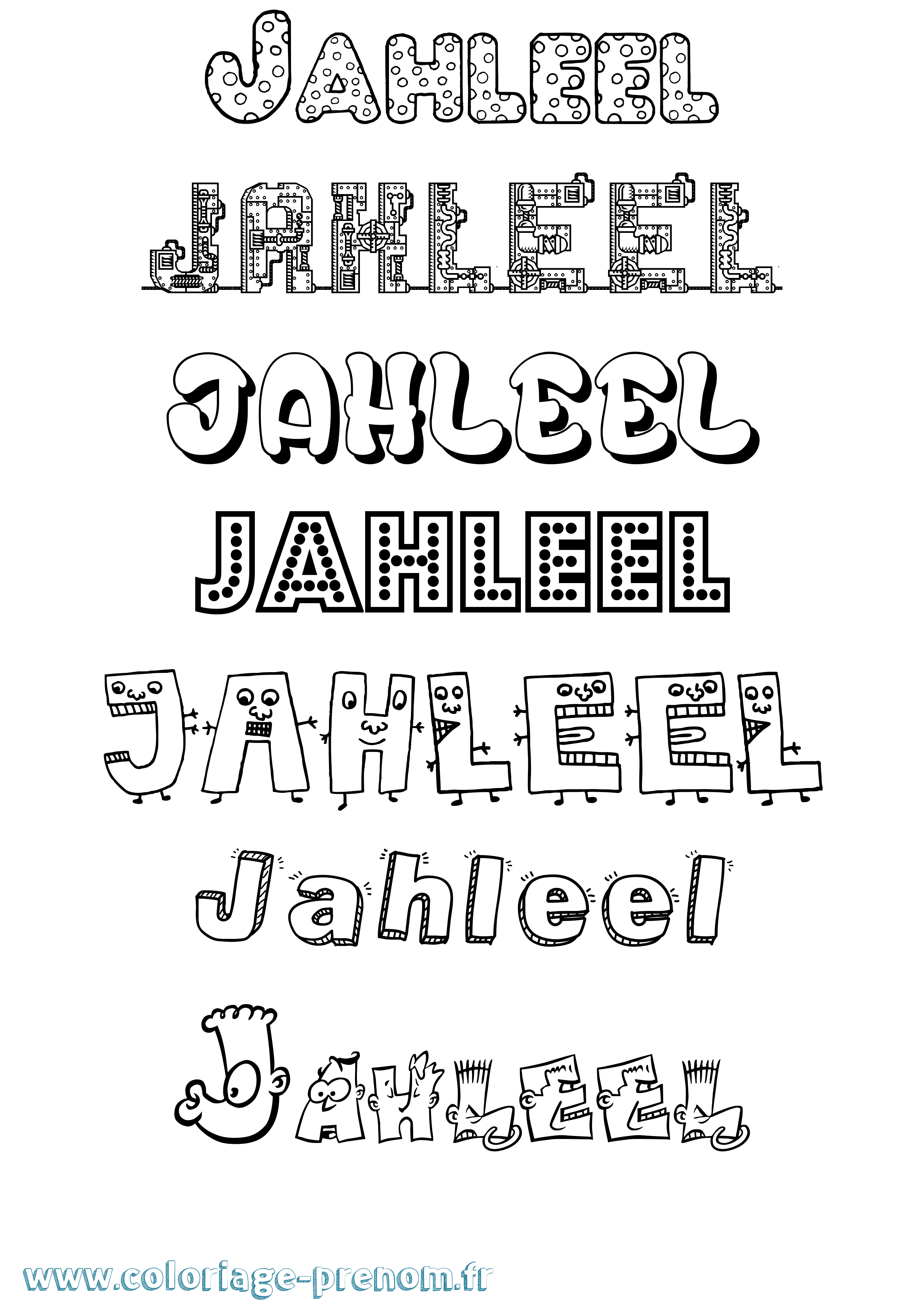 Coloriage Jahleel Fun Coloriage prénom Jahleel Fun