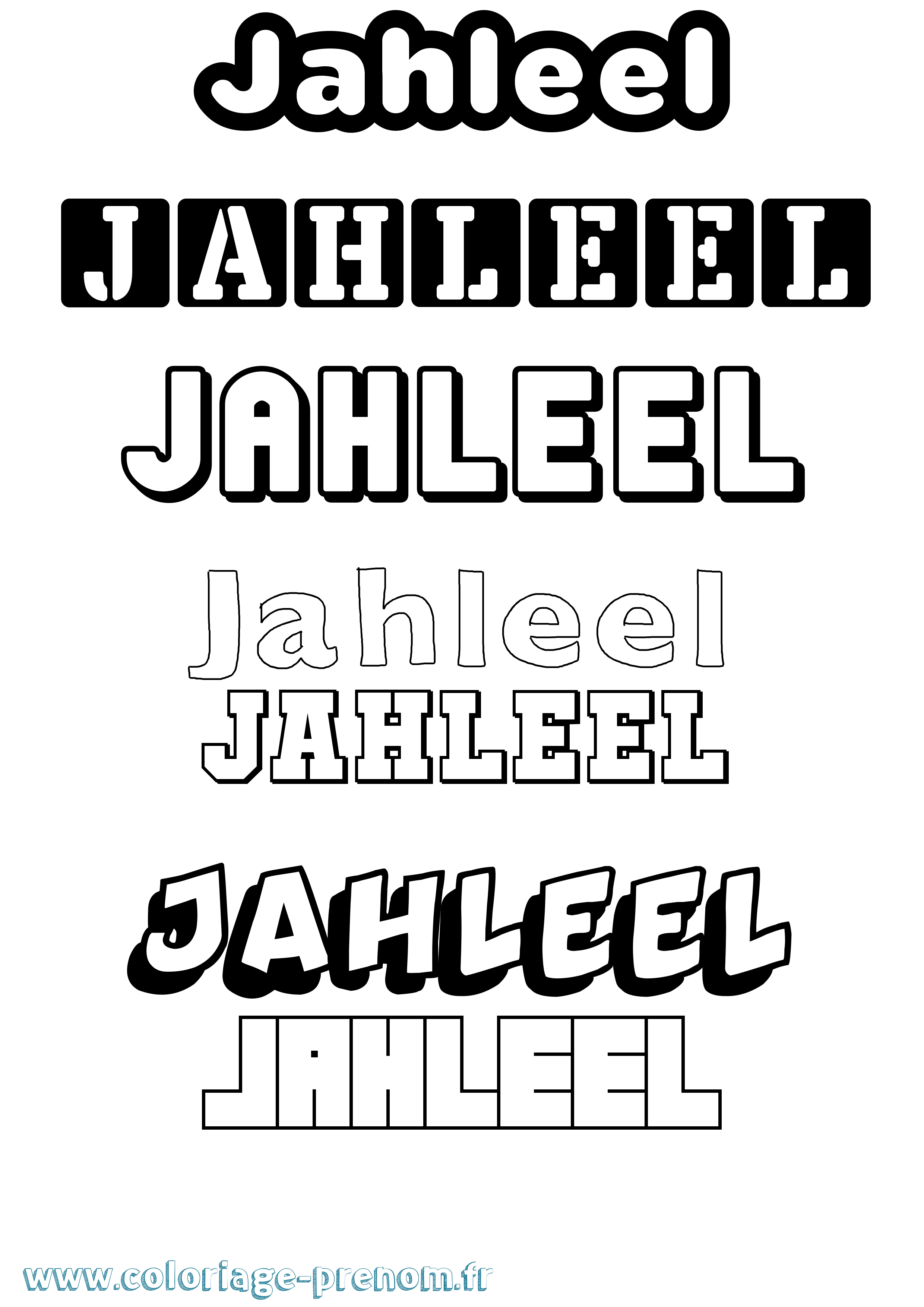 Coloriage Jahleel Simple Coloriage prénom Jahleel Simple