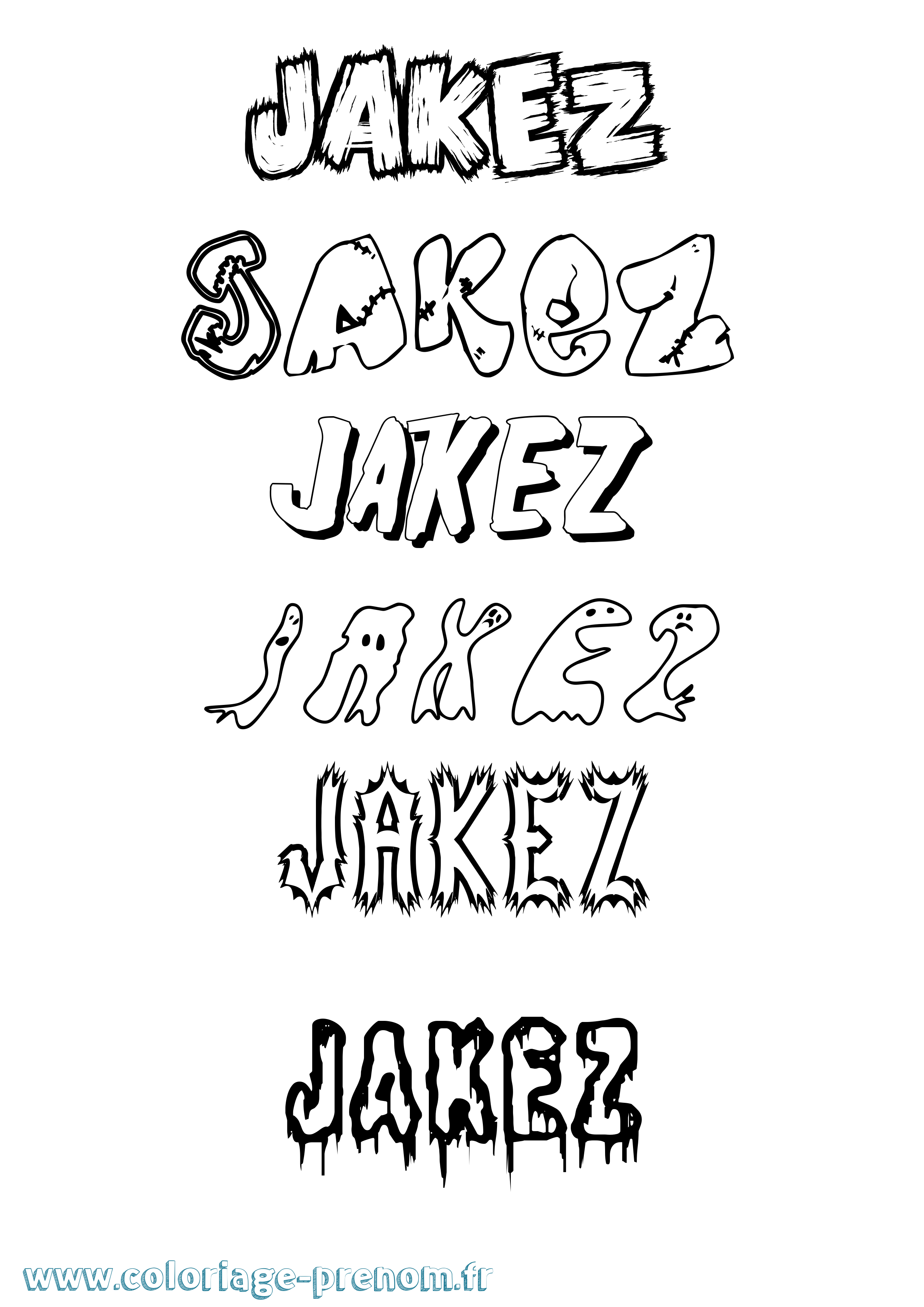 Coloriage Jakez Frisson Coloriage prénom Jakez Frisson