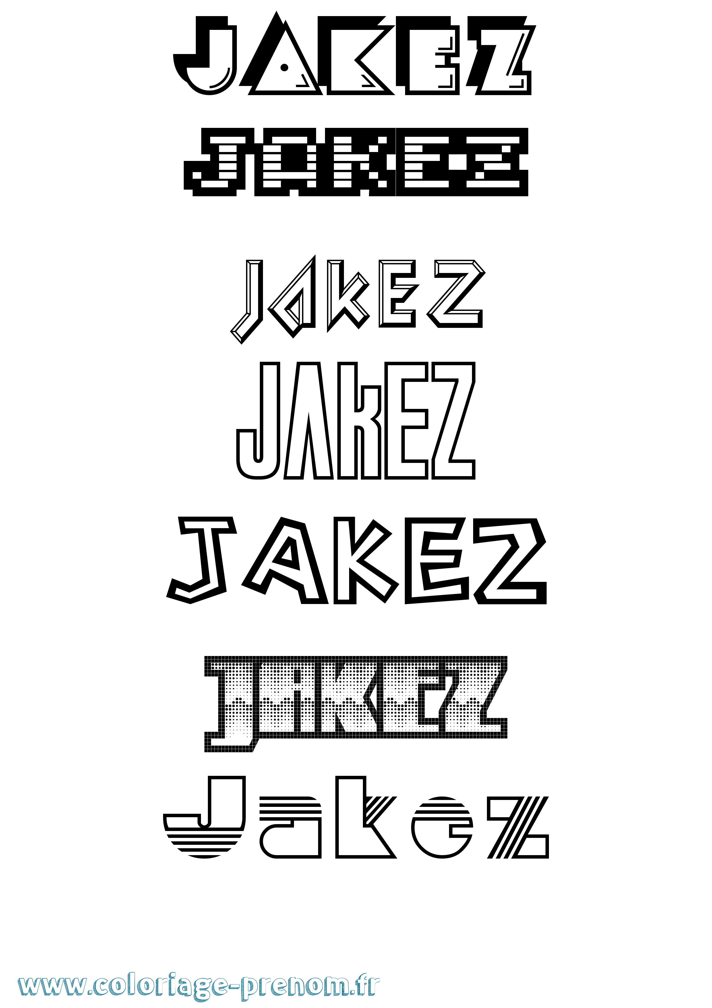 Coloriage Jakez Jeux Vidéos Coloriage prénom Jakez Jeux Vidéos