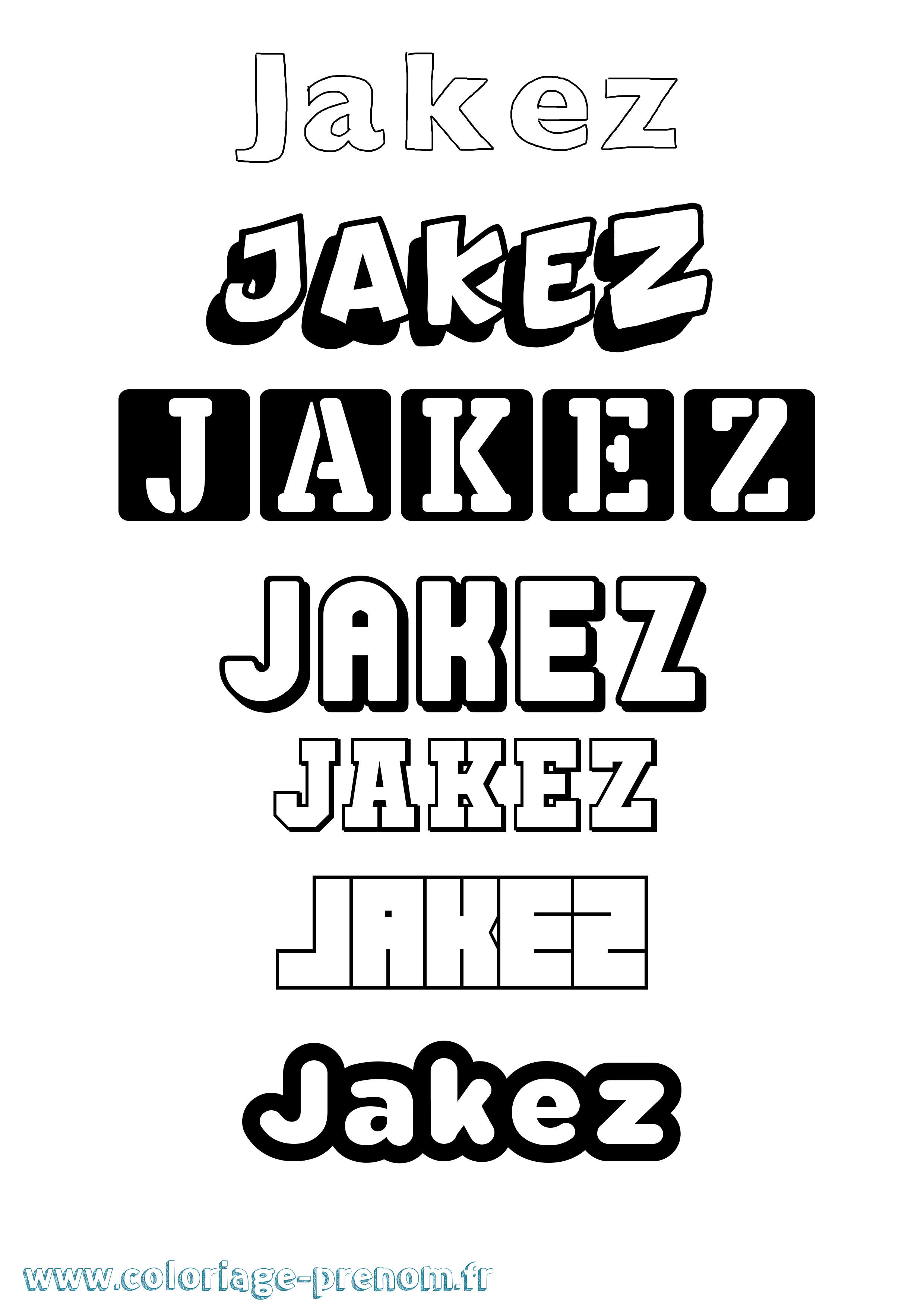 Coloriage Jakez Simple Coloriage prénom Jakez Simple
