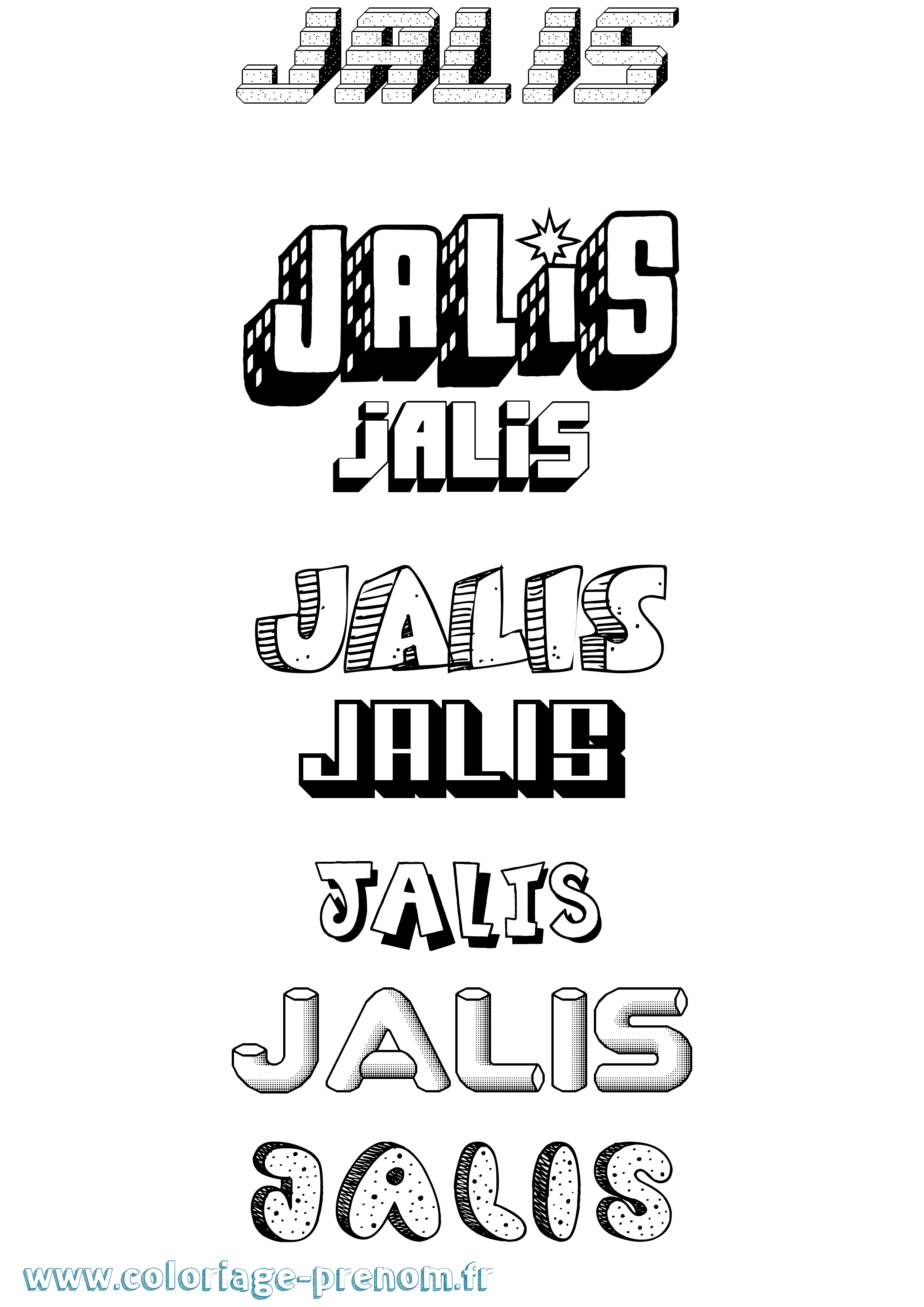 Coloriage Jalis Effet 3D Coloriage prénom Jalis Effet 3D